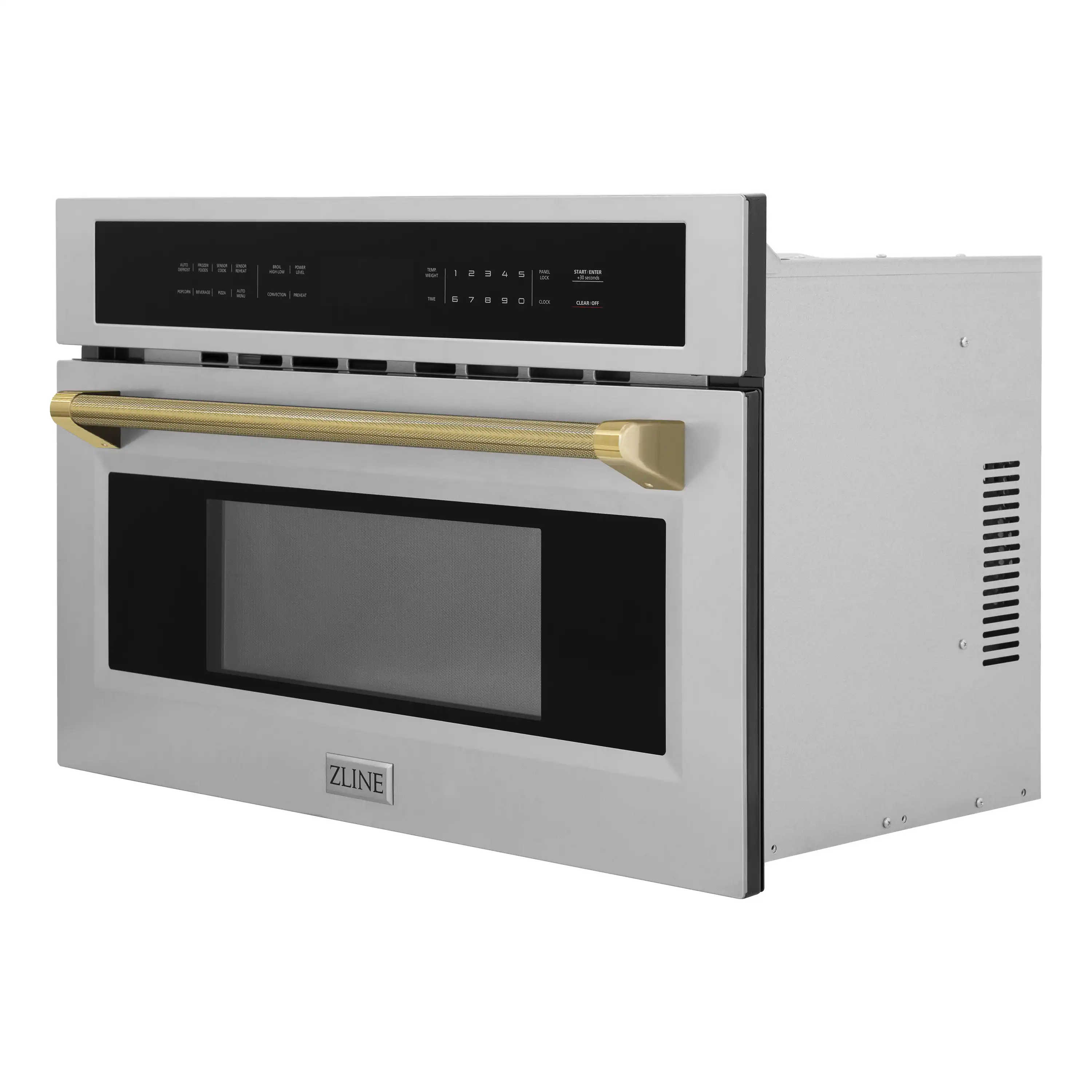 ZLINE Autograph 30-Inch Microwave Oven in Stainless Steel and Polished Gold Helix Handle (MWOZ-30-KG) - Image 4