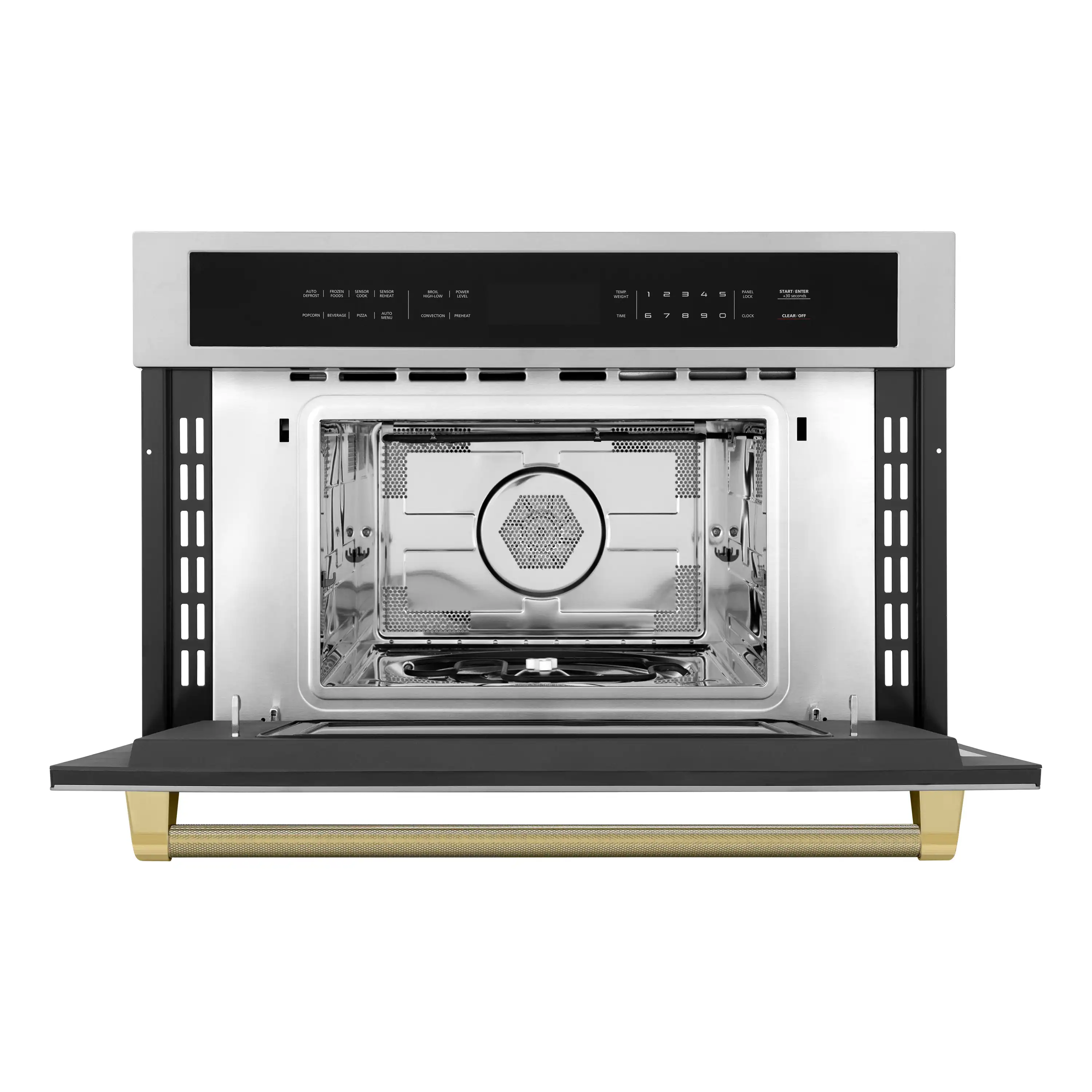 ZLINE Autograph 30-Inch Microwave Oven in Stainless Steel and Polished Gold Helix Handle (MWOZ-30-KG) - Image 5