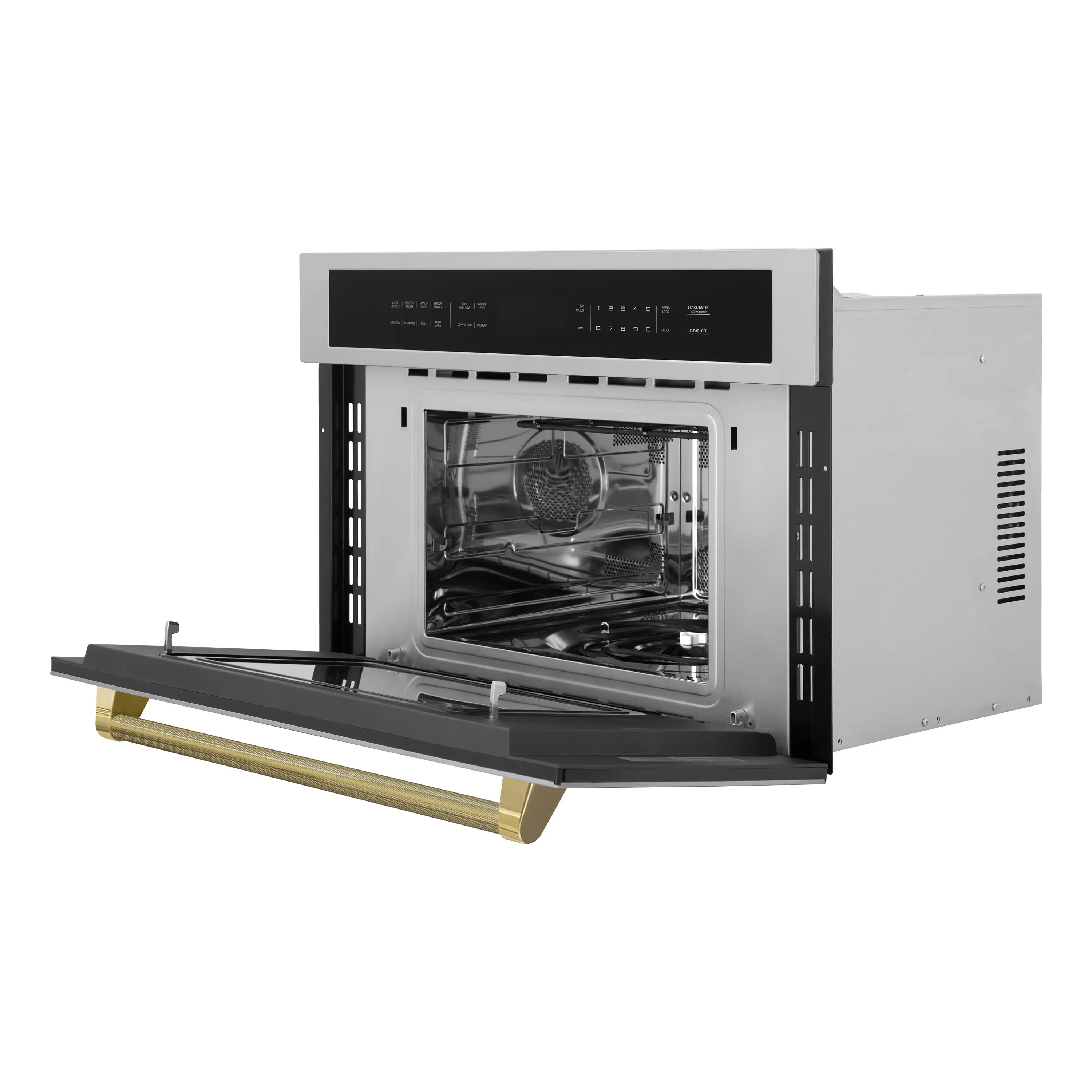 ZLINE Autograph 30-Inch Microwave Oven in Stainless Steel and Polished Gold Helix Handle (MWOZ-30-KG) - Image 6