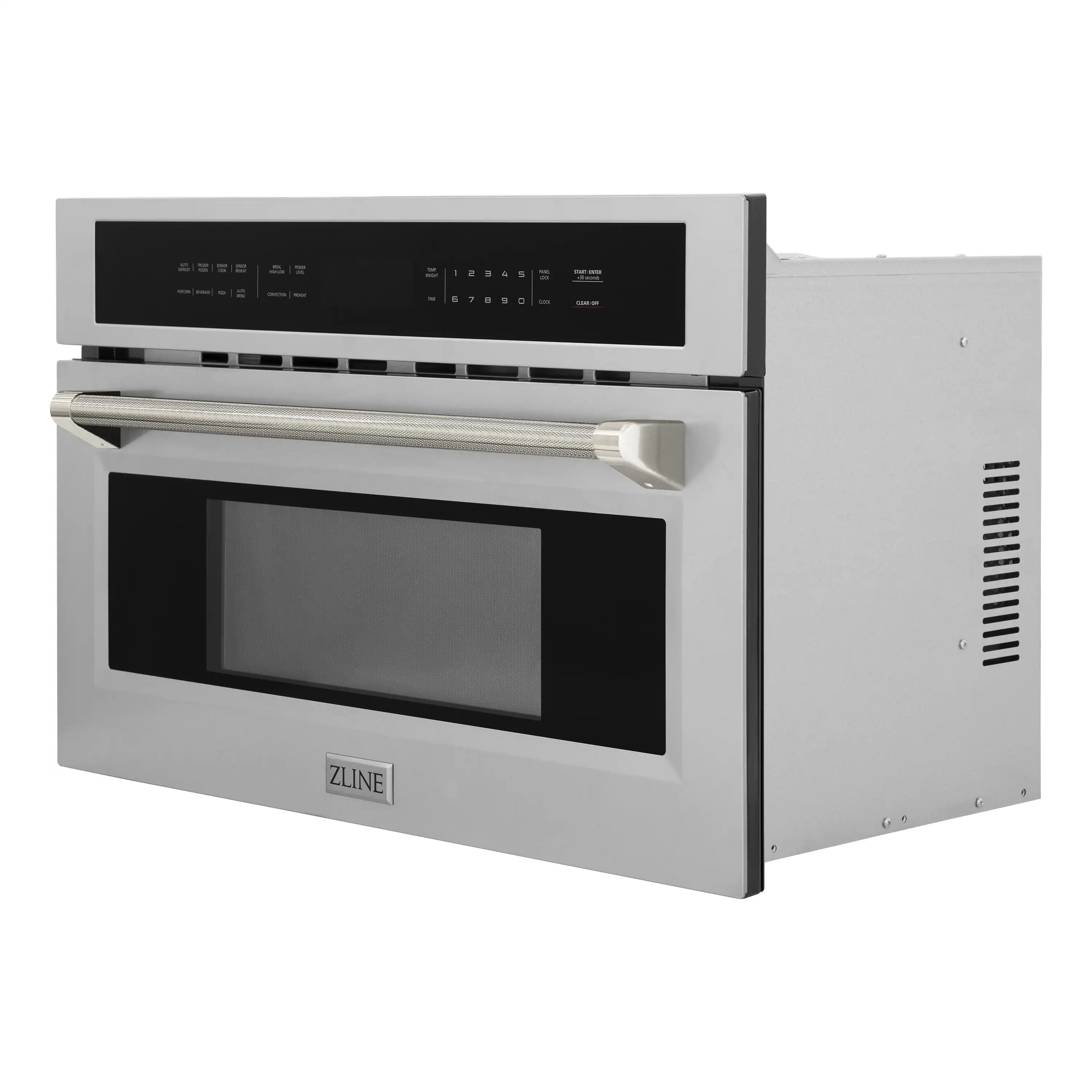 ZLINE Autograph 30-Inch Microwave Oven in Stainless Steel and Polished Nickel Helix Handle (MWOZ-30-KPN) - Image 4