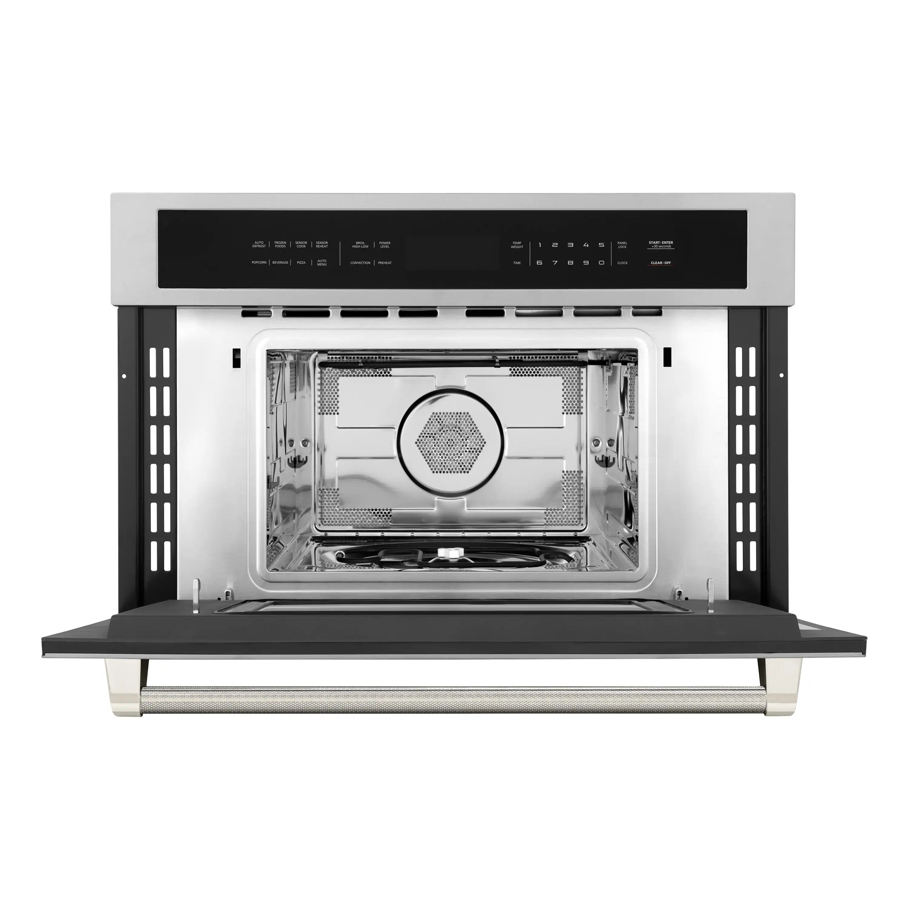 ZLINE Autograph 30-Inch Microwave Oven in Stainless Steel and Polished Nickel Helix Handle (MWOZ-30-KPN) - Image 6