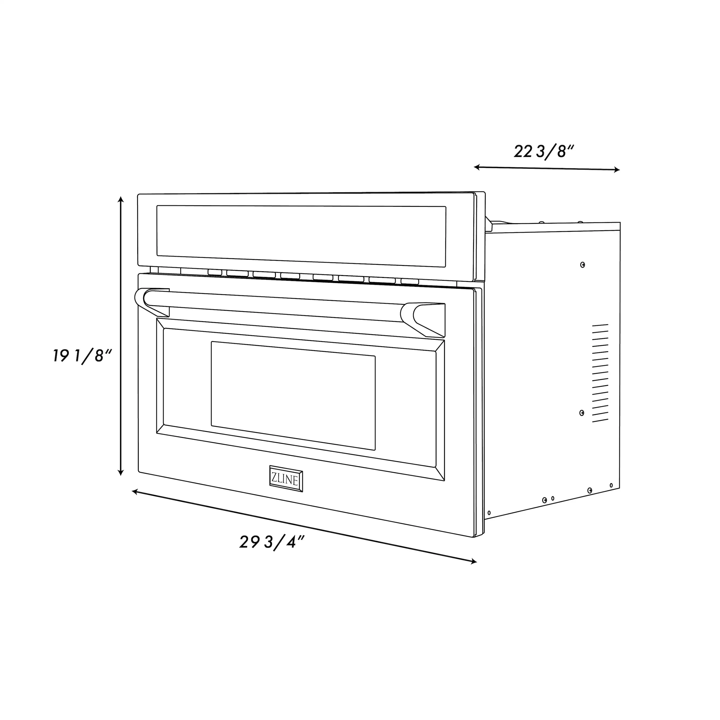 ZLINE Autograph 30-Inch Microwave Oven in Stainless Steel and Polished Nickel Helix Handle (MWOZ-30-KPN) - Image 9