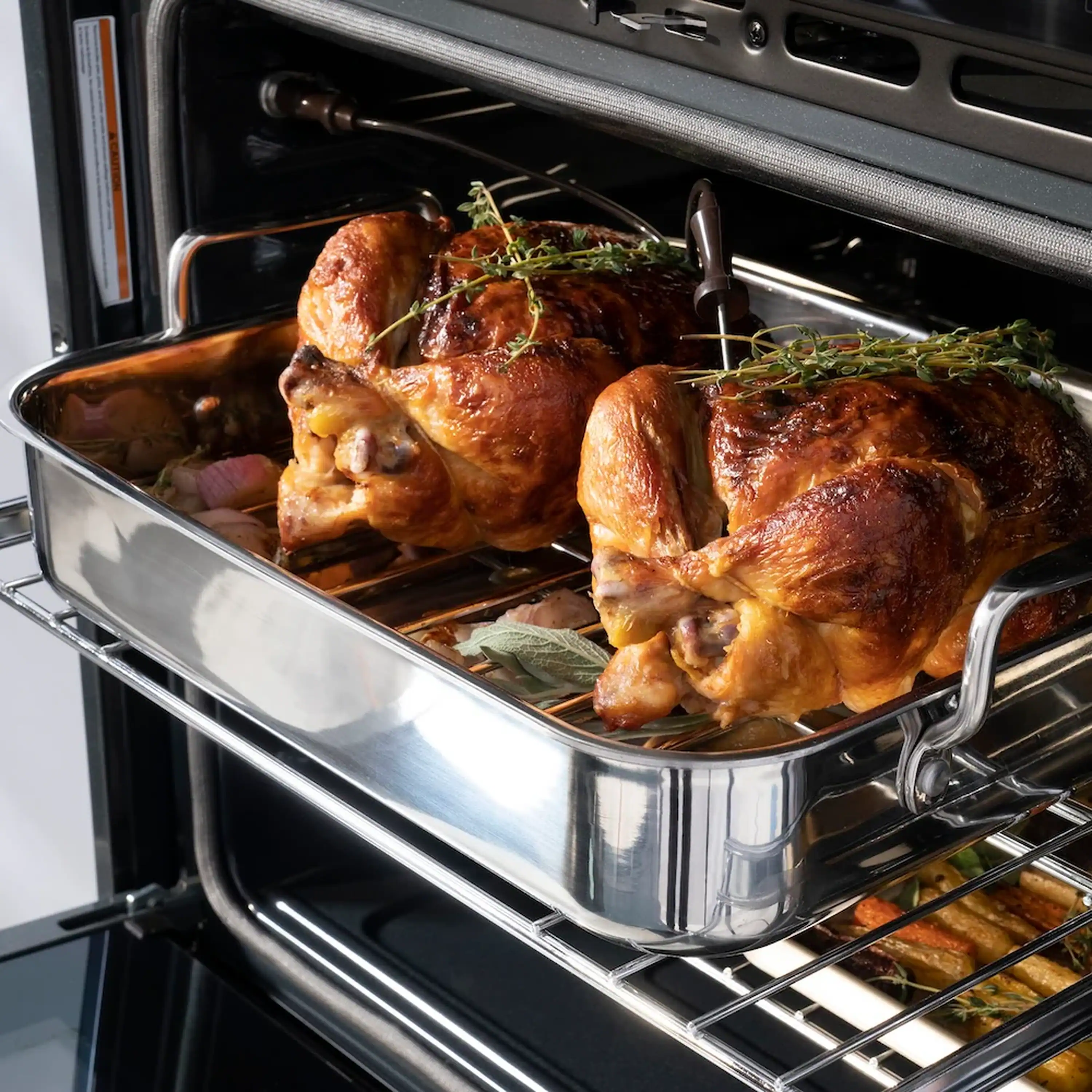 ZLINE Autograph 30-Inch True Convection Double Wall Oven in Black Stainless Steel with Gold Helix Handles (WADBZ-30-KG) - Image 8