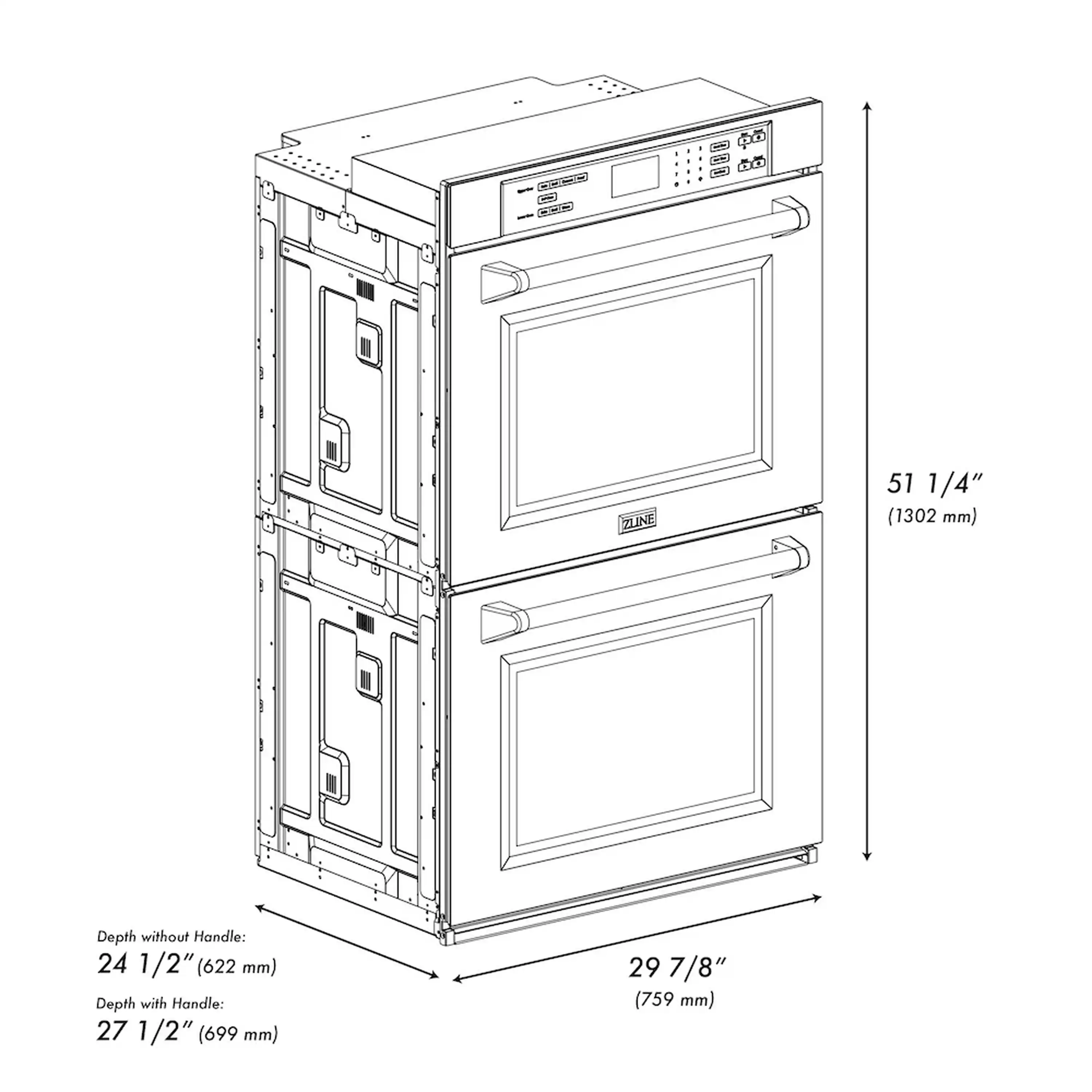 ZLINE Autograph 30-Inch True Convection Double Wall Oven in Satin Steel with Bronze Helix Handles (WADSZ-30-KCB) - Image 21