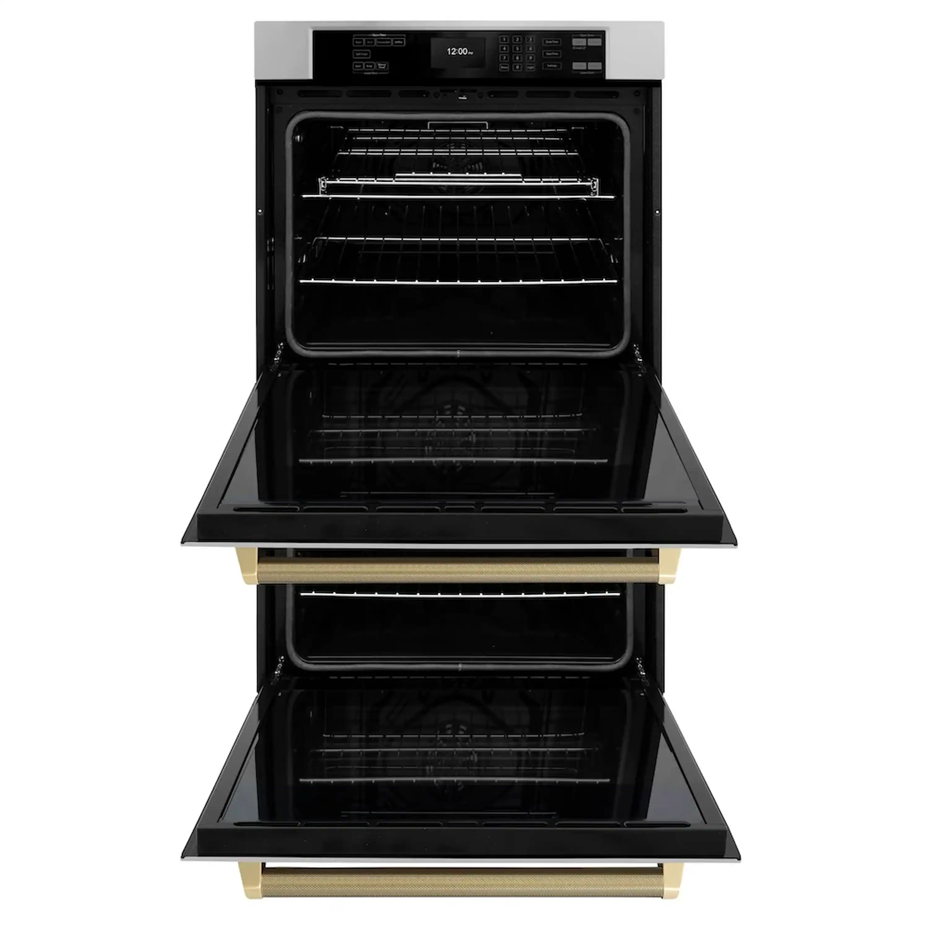 ZLINE Autograph 30-Inch True Convection Double Wall Oven in Stainless Steel & Bronze Helix Handles (WADZ-30-KCB) - Image 6
