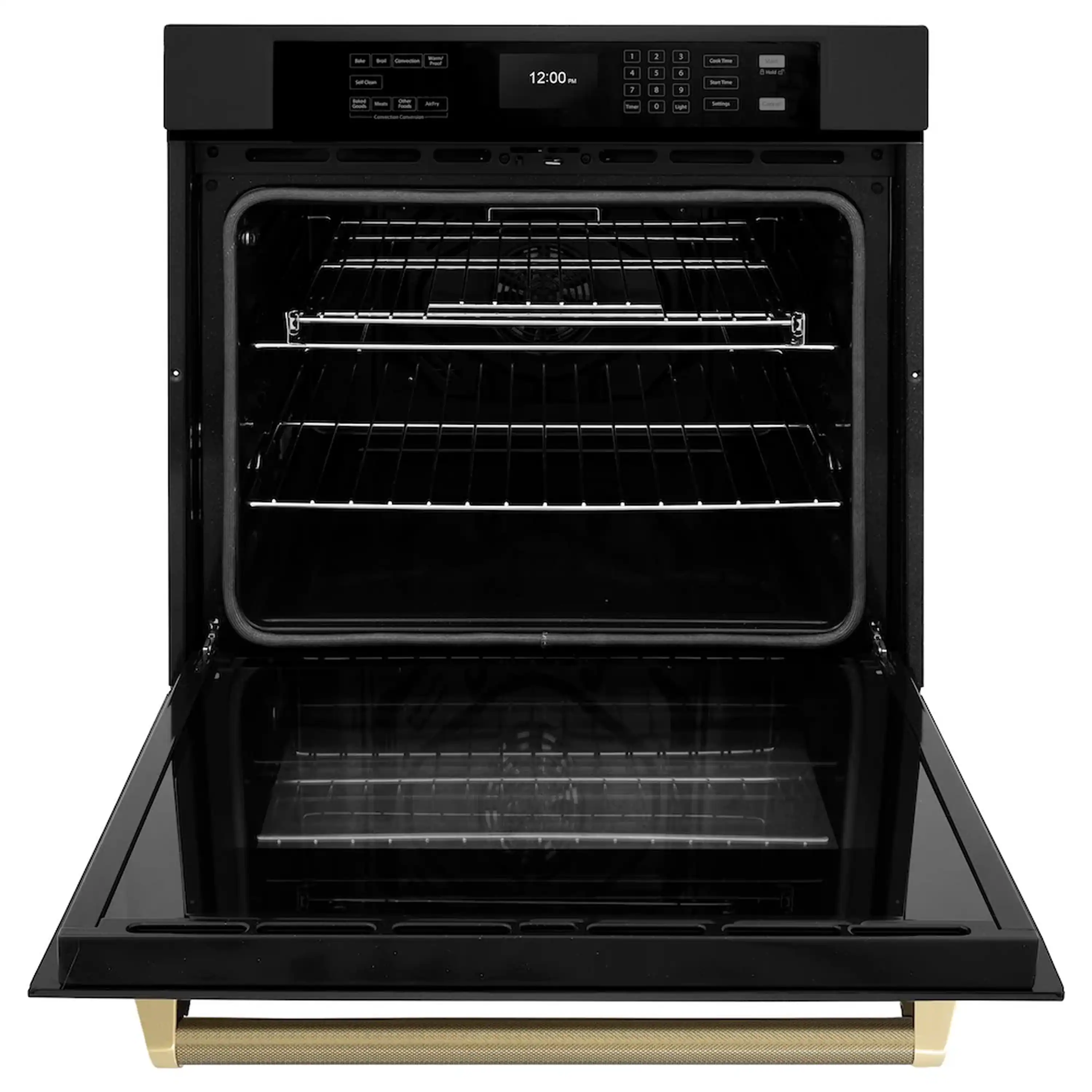 ZLINE Autograph 30-Inch True Convection Single Wall Oven in Black Stainless Steel with Bronze Helix Handle (WASBZ-30-KCB) - Image 11