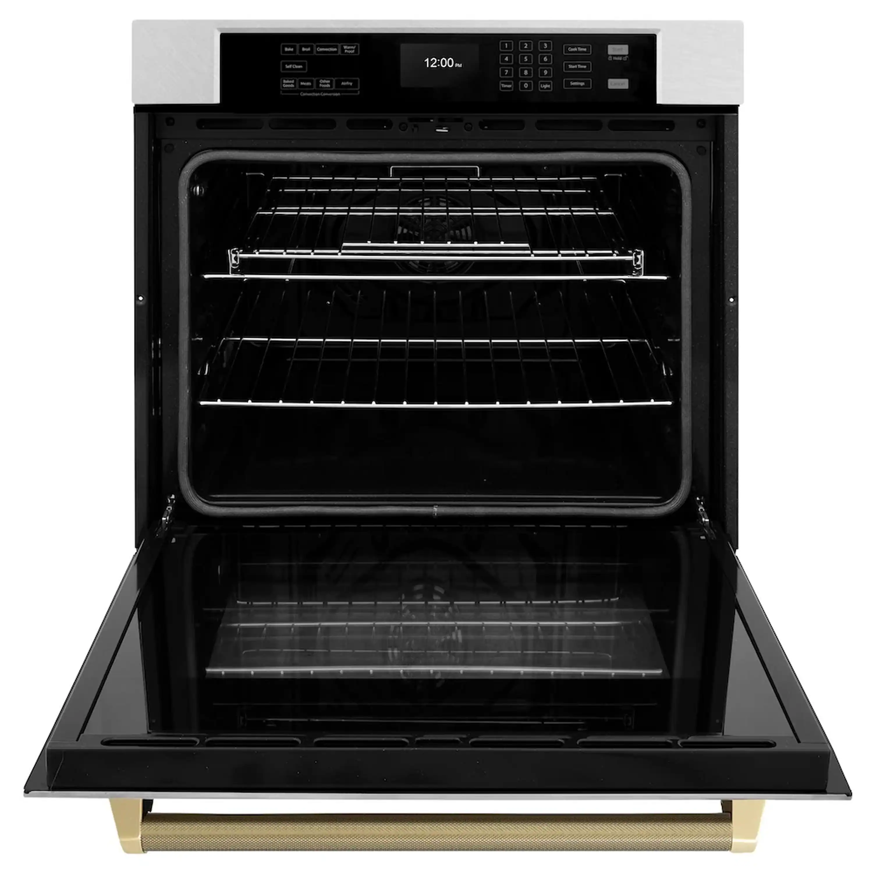 ZLINE Autograph 30-Inch True Convection Single Wall Oven in Satin Steel with Bronze Helix Handle (WASSZ-30-KCB) - Image 11