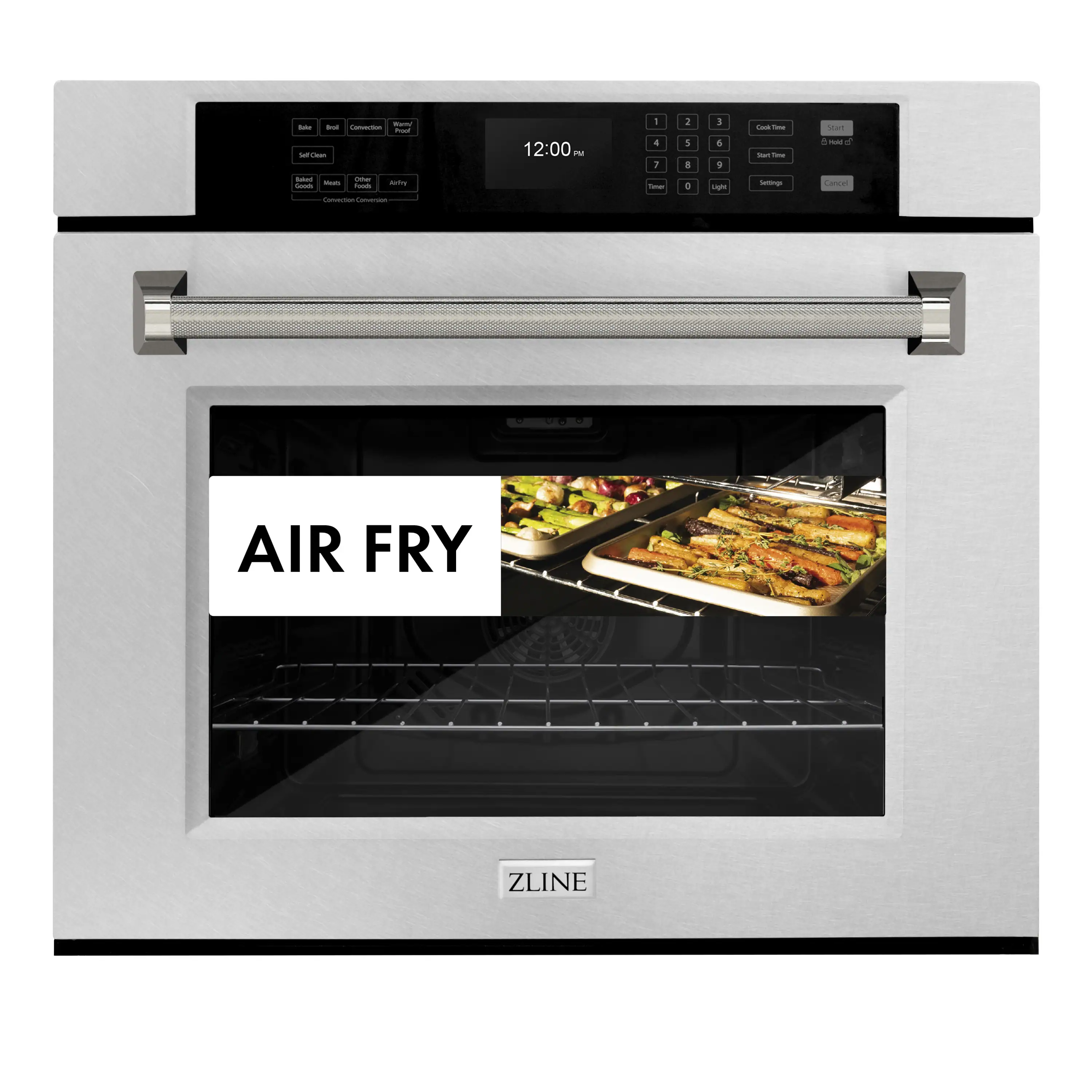 ZLINE Autograph 30-Inch True Convection Single Wall Oven in Satin Steel with Nickel Helix Handle (WASSZ-30-KPN) - Image 4