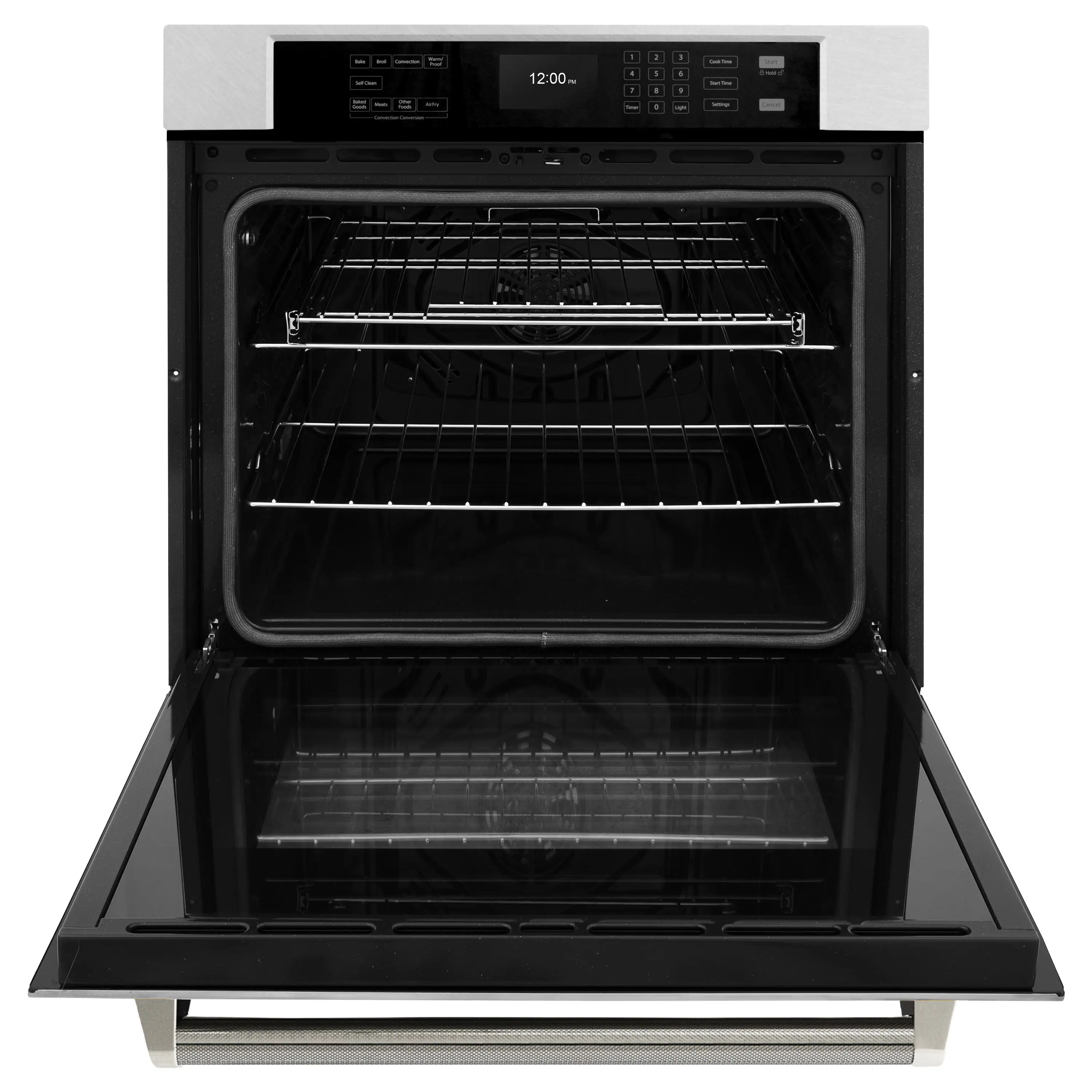 ZLINE Autograph 30-Inch True Convection Single Wall Oven in Satin Steel with Nickel Helix Handle (WASSZ-30-KPN) - Image 5