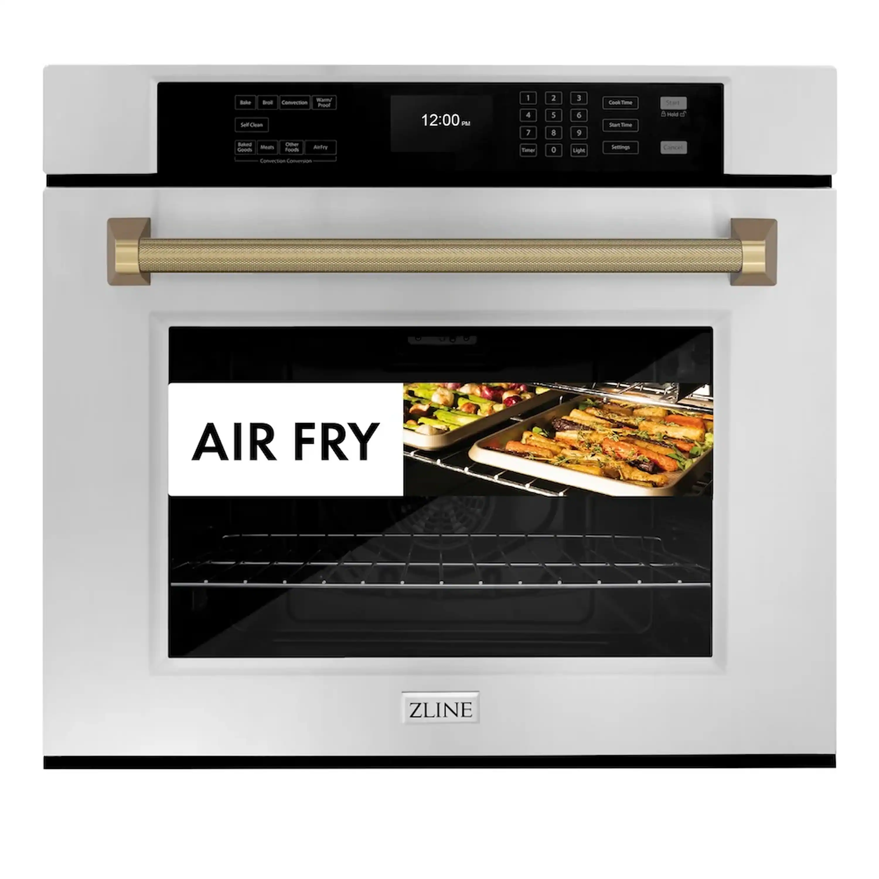 ZLINE Autograph 30-Inch True Convection Single Wall Oven in Stainless Steel & Bronze Helix Handle (WASZ-30-KCB) - Image 4