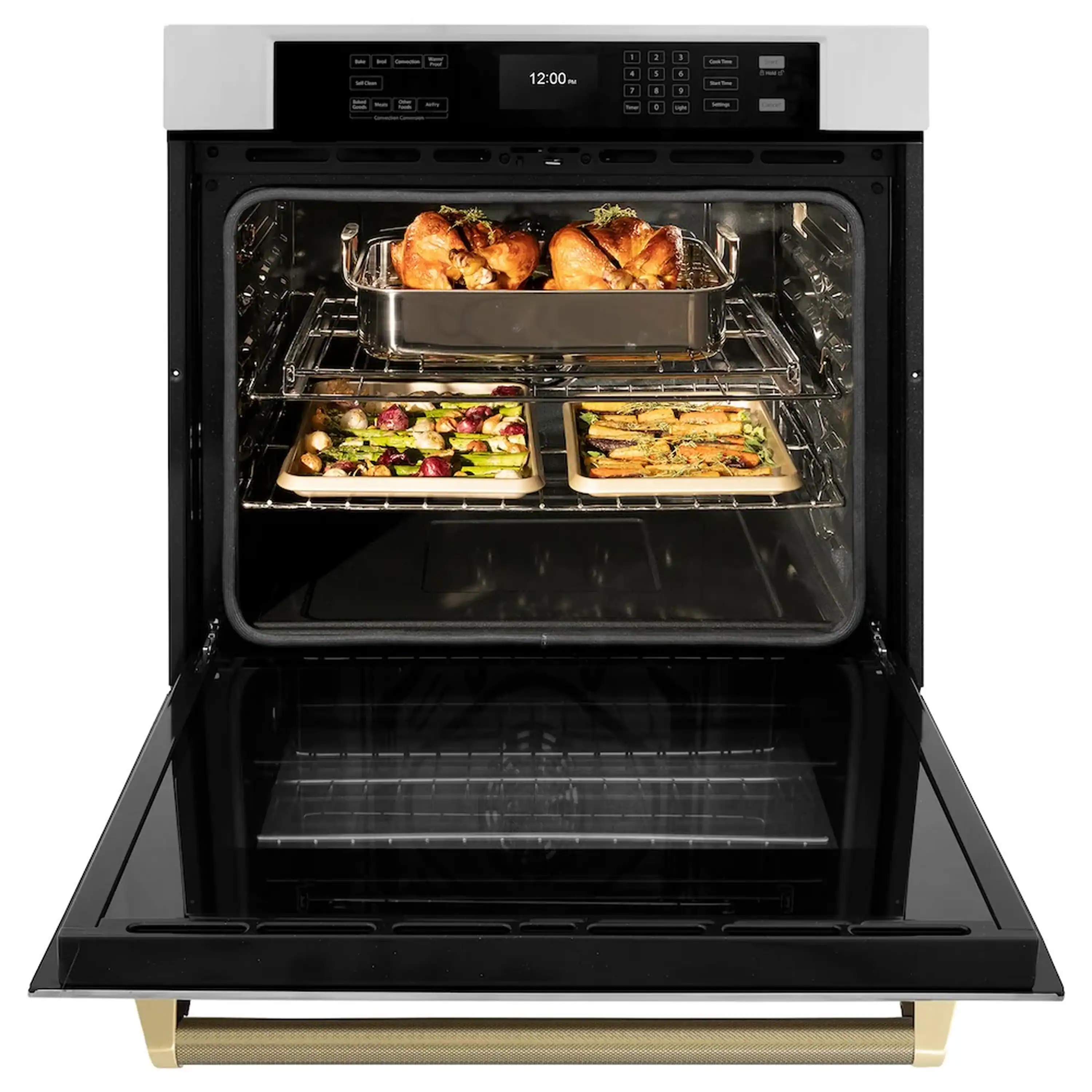 ZLINE Autograph 30-Inch True Convection Single Wall Oven in Stainless Steel & Bronze Helix Handle (WASZ-30-KCB) - Image 5