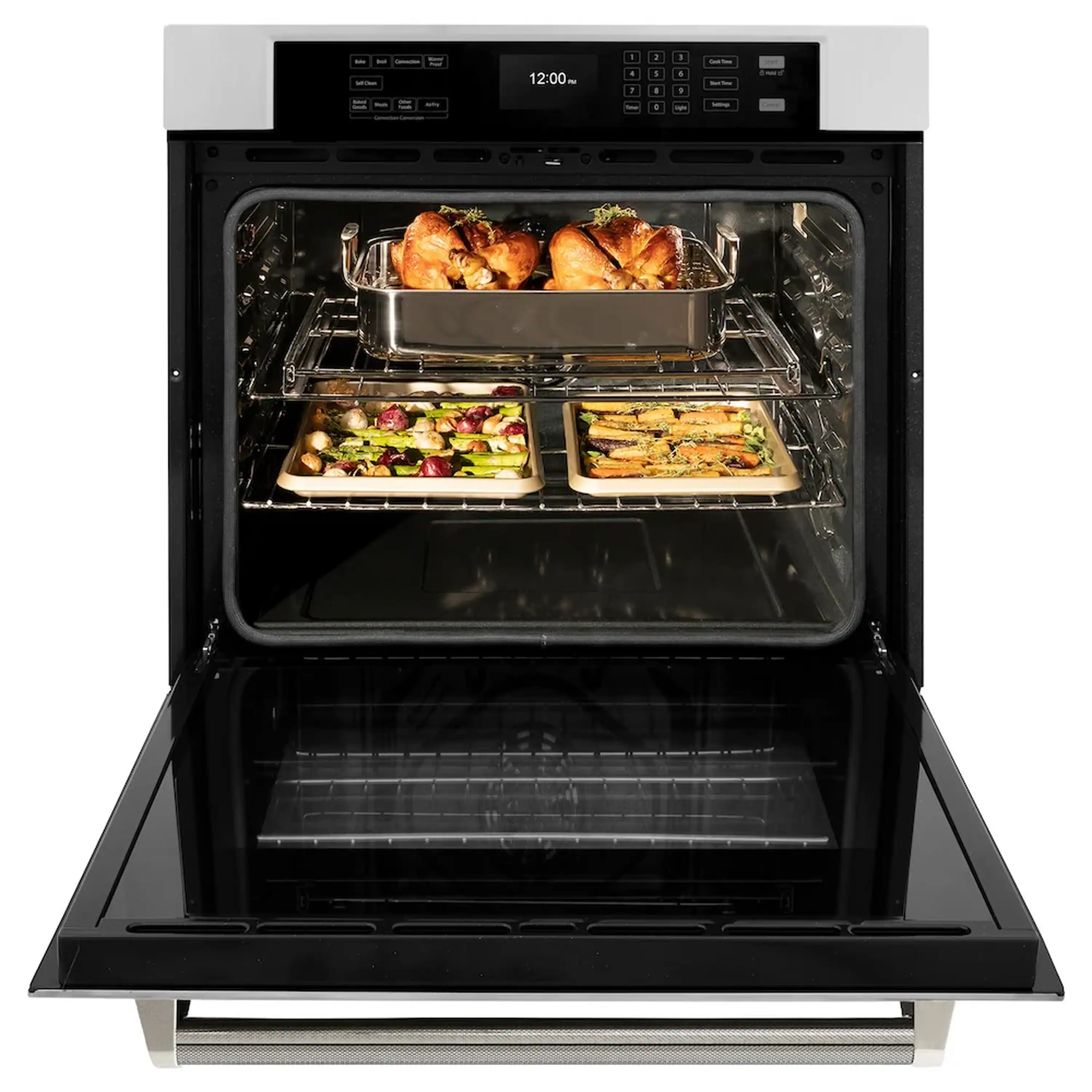 ZLINE Autograph 30-Inch True Convection Single Wall Oven in Stainless Steel & Nickel Helix Handle (WASZ-30-KPN) - Image 5