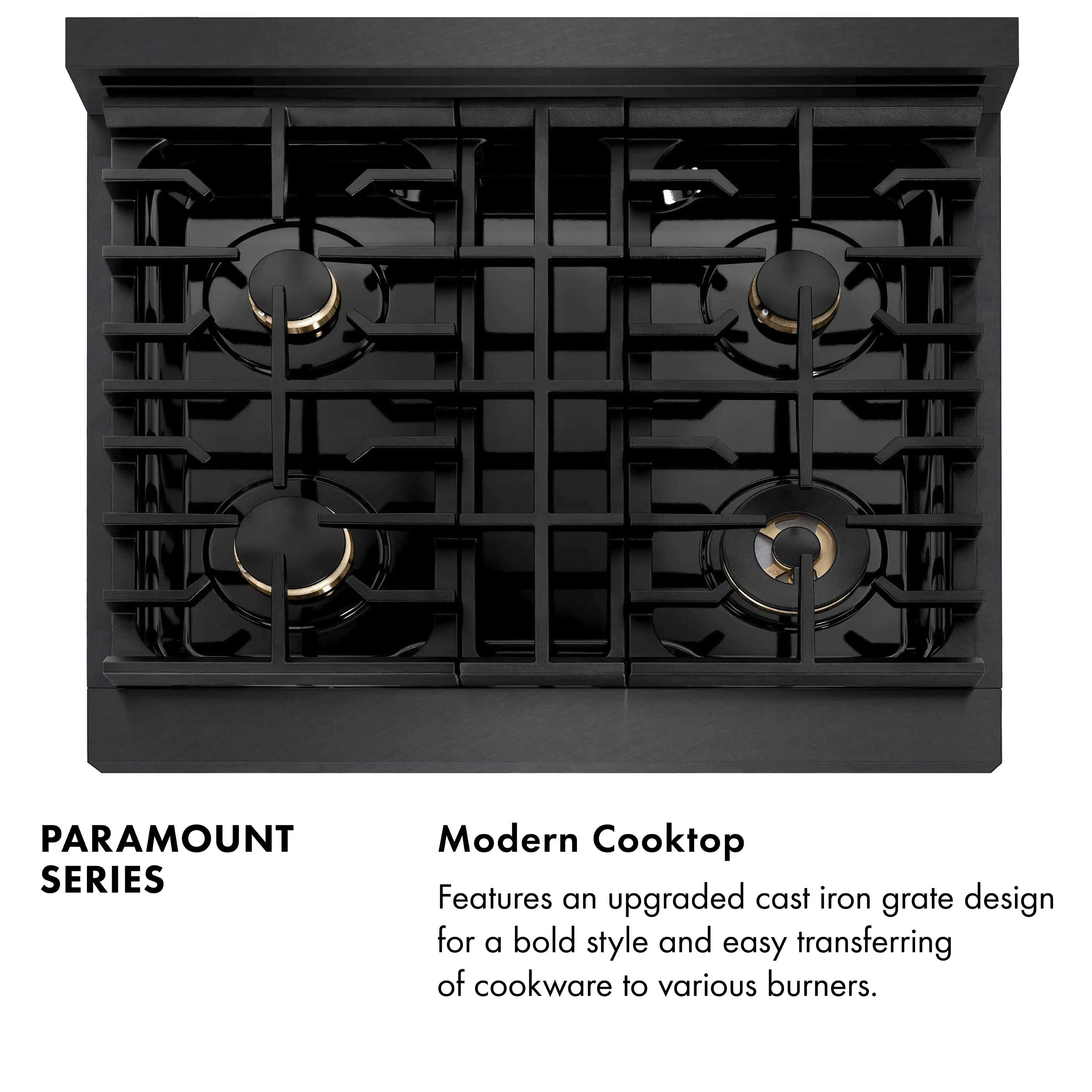 ZLINE Autograph 30-Inch 4.2 Cu. Ft. Paramount Gas Range with 4 Burner Cooktop Oven in Black Satin and Gold Accents (SGRBSZ-30-G) - Image 10