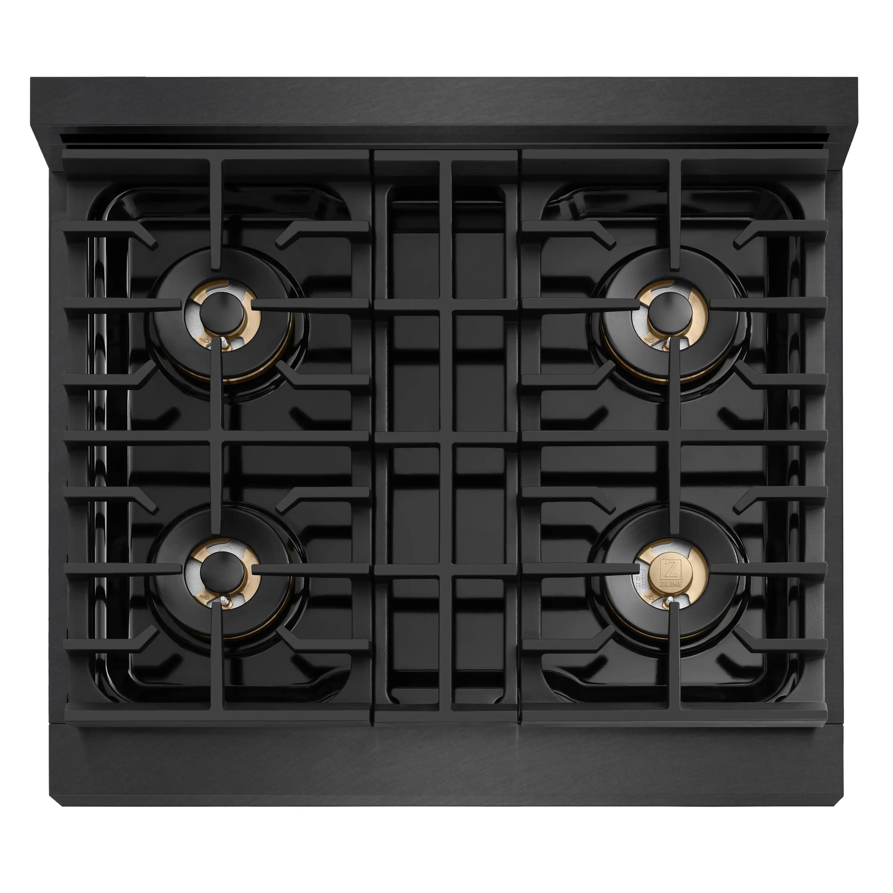ZLINE Autograph 30-Inch Paramount Gas Rangetop with 4 Burner DuoPro™ Cooktop in Black Satin and Champagne Bronze Accents (PSRTBSZ-30-CB) - Image 3