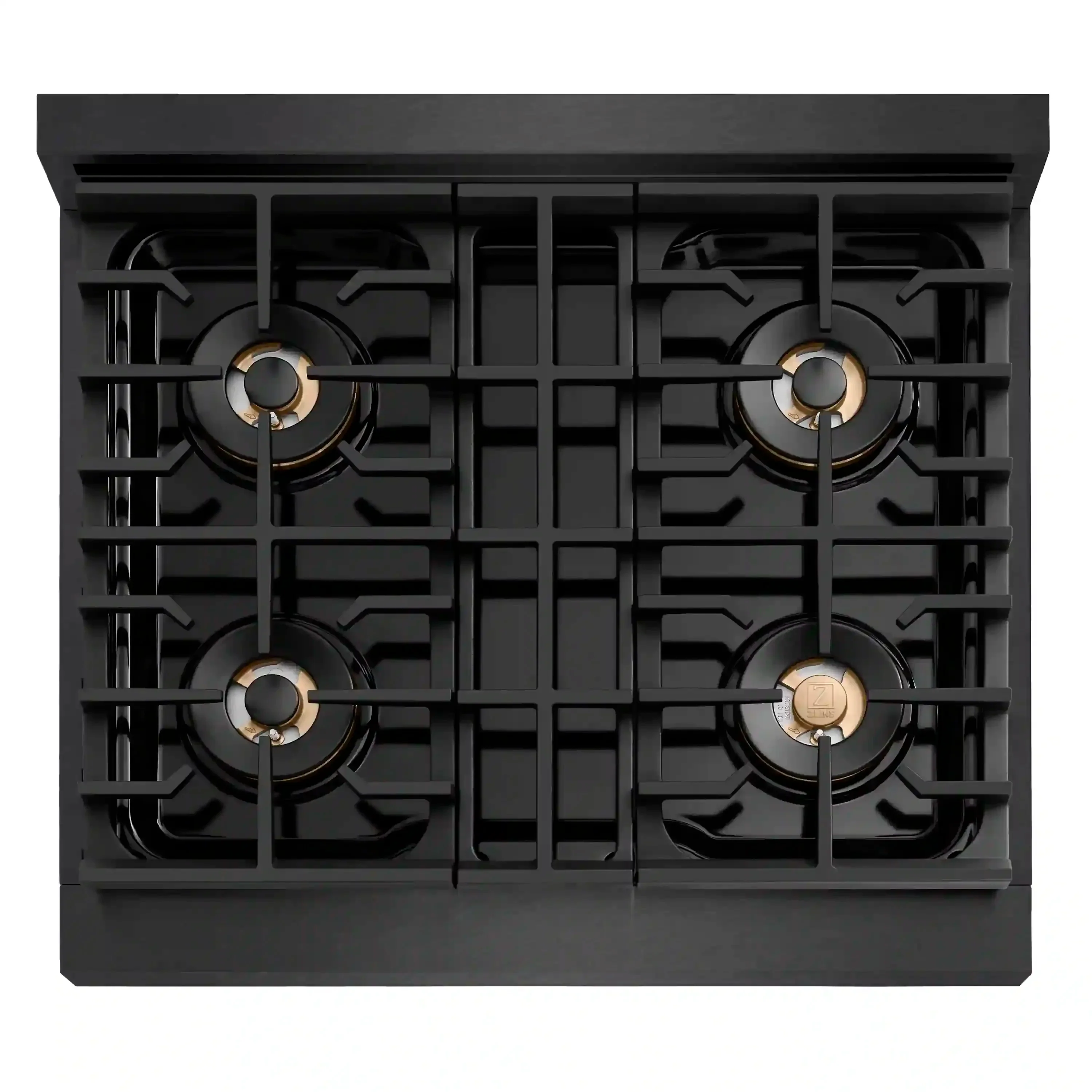 ZLINE Autograph 30-Inch Paramount Gas Rangetop with 4 Burner DuoPro™ Cooktop in Black Satin and Polished Gold Accents (PSRTBSZ-30-G) - Image 3