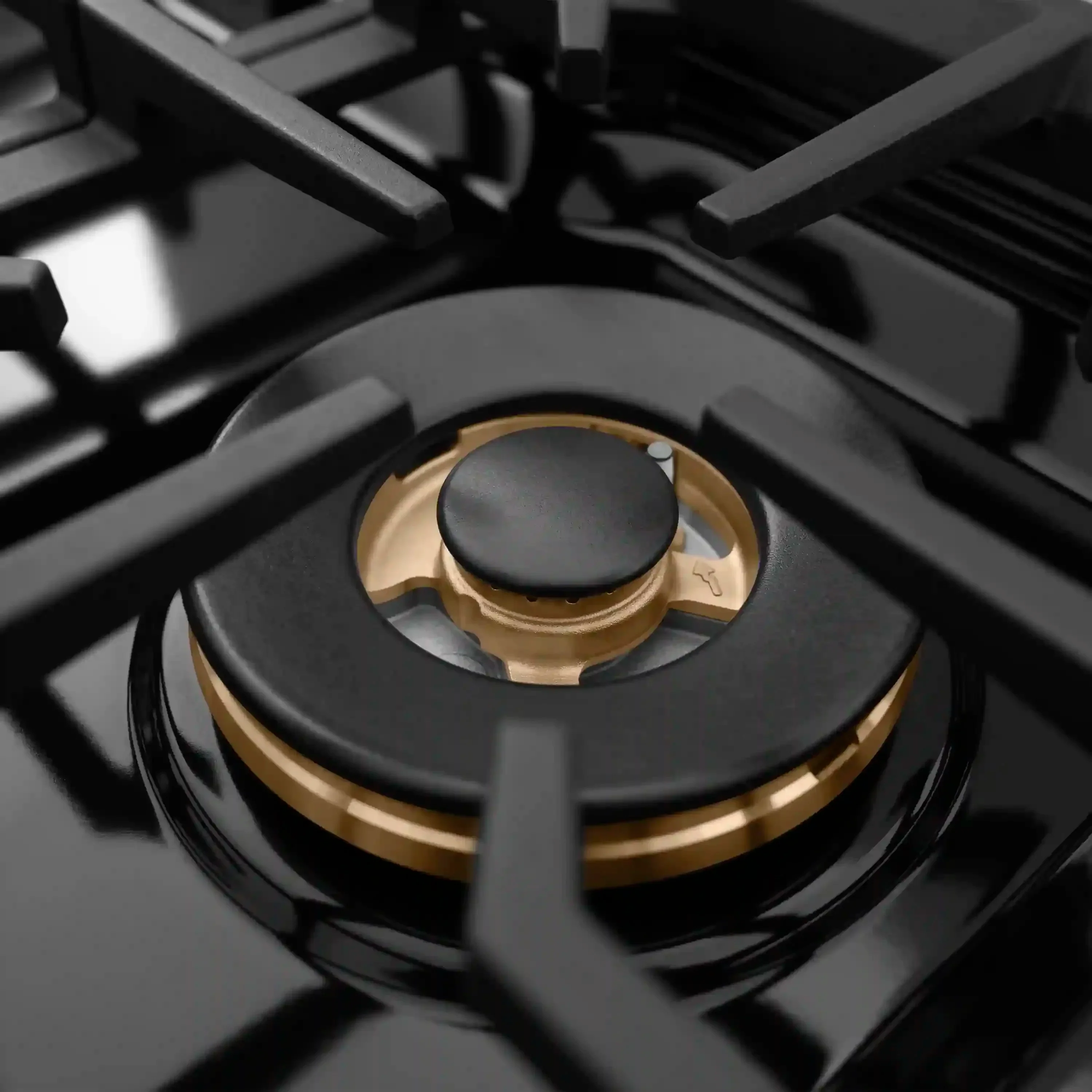 ZLINE Autograph 30-Inch Paramount Gas Rangetop with 4 Burner DuoPro™ Cooktop in Black Satin and Polished Gold Accents (PSRTBSZ-30-G) - Image 5