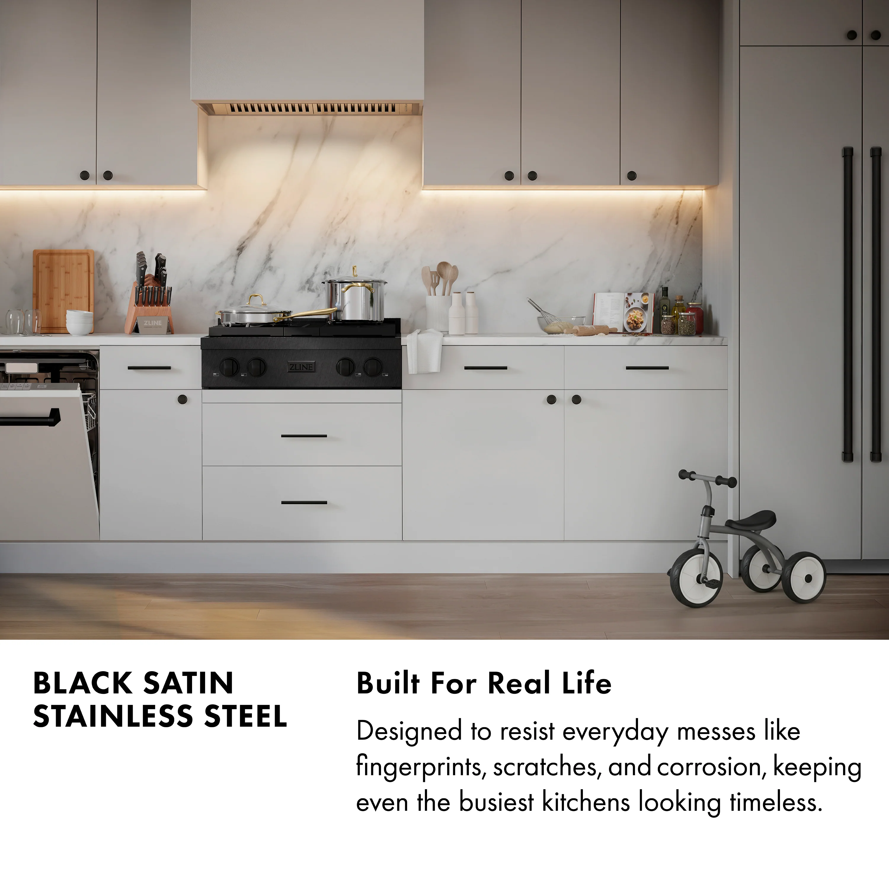 ZLINE Autograph 30-Inch Paramount Gas Rangetop with 4 Burners and Porcelain Cooktop in Black Satin and Champagne Bronze Accents (SRTBSZ-30-CB) - Image 18
