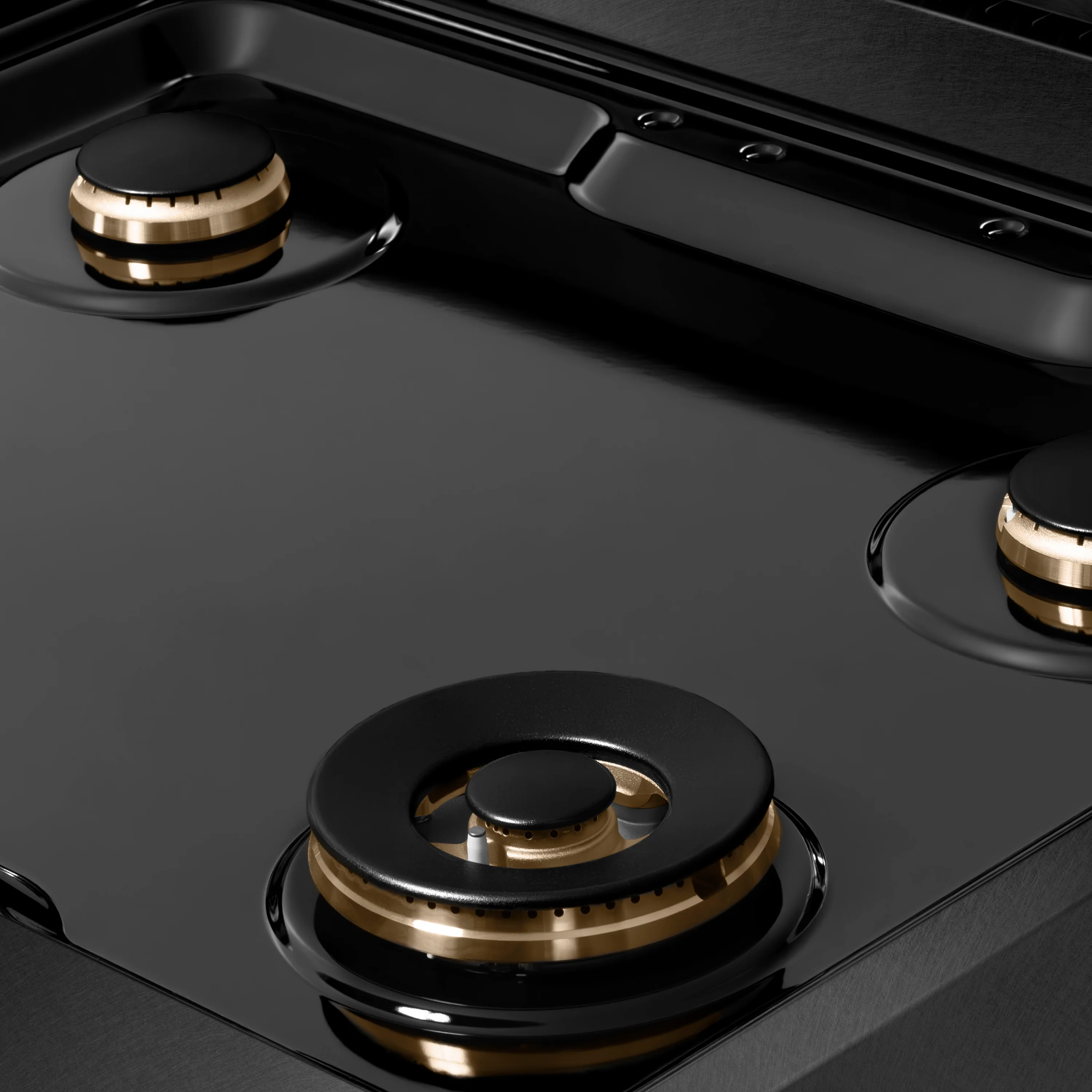 ZLINE Autograph 30-Inch Paramount Gas Rangetop with 4 Burners and Porcelain Cooktop in Black Satin and Champagne Bronze Accents (SRTBSZ-30-CB) - Image 6