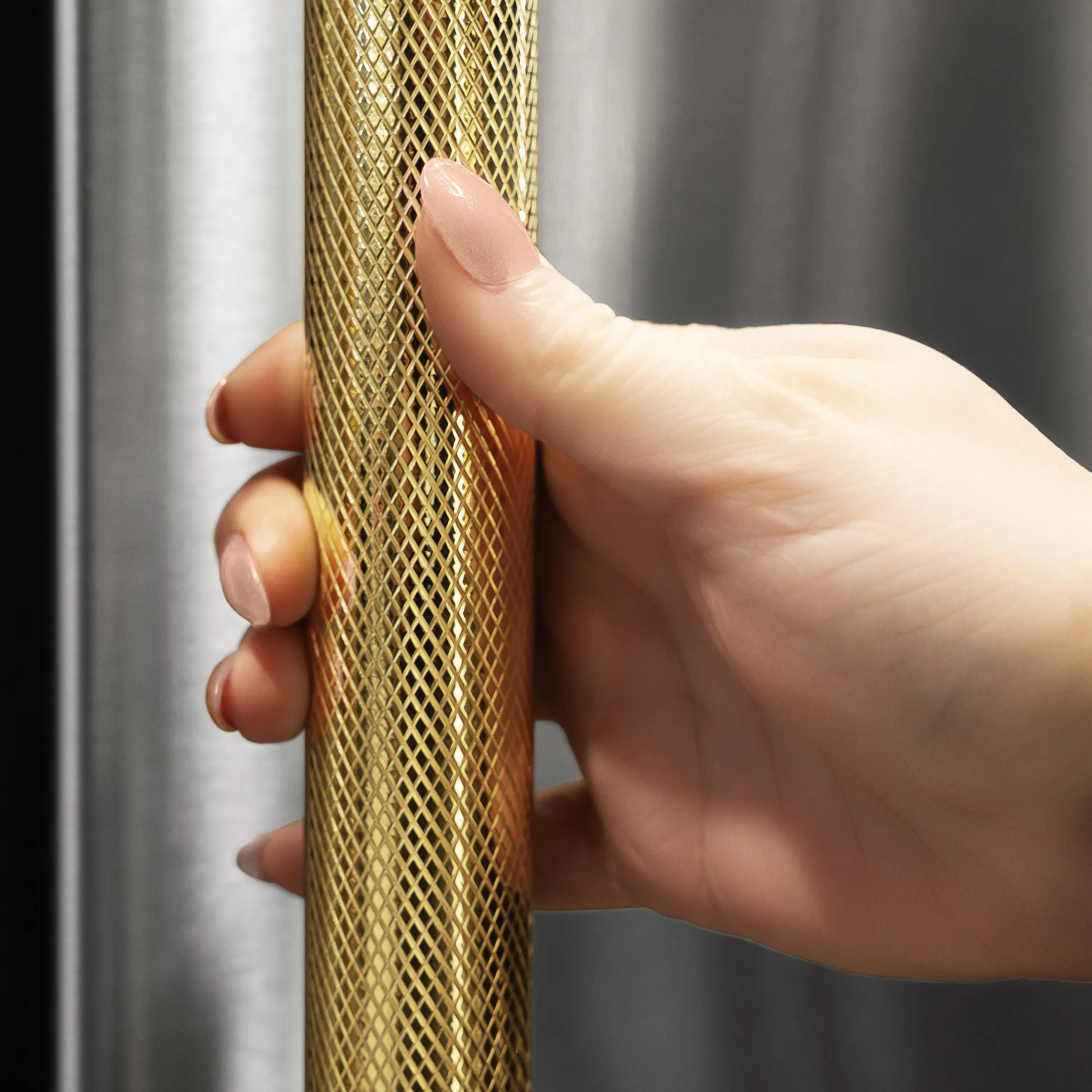 ZLINE Autograph 36-Inch Built-In Refrigerator w/ Gray Interior and Polished Gold Helix Handles (GRBITZ-30436KG) - Image 12