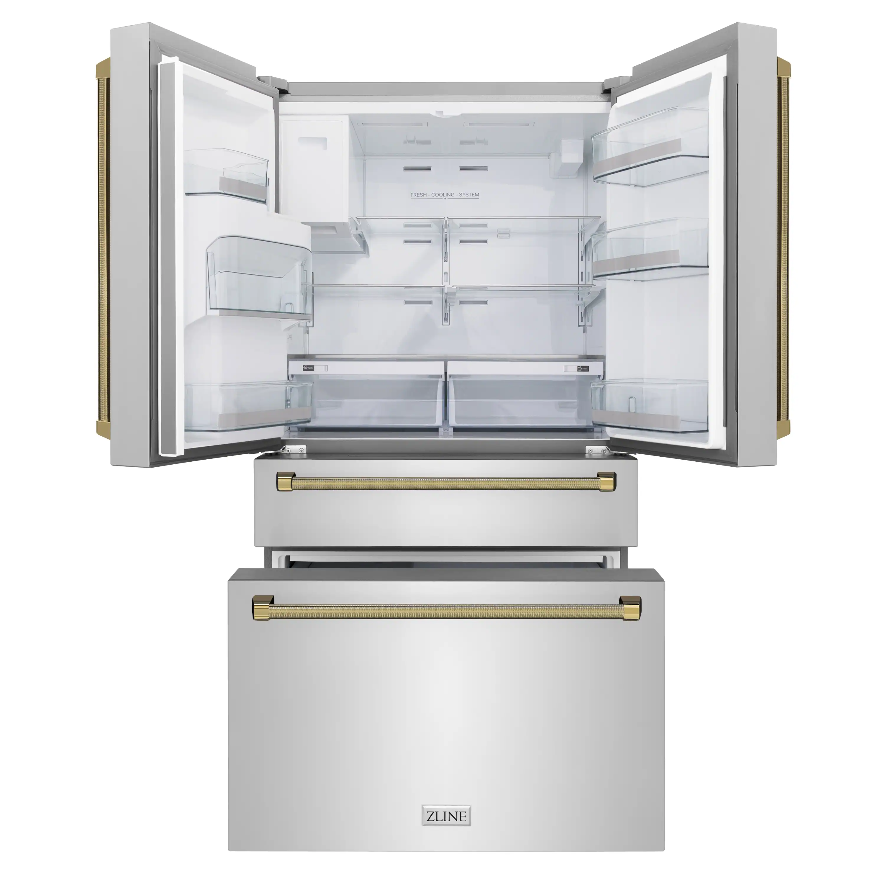 ZLINE Autograph 36-Inch Counter-Depth Refrigerator in Stainless Steel and Gold Helix Handles (RFMZ-36-KG) - Image 15