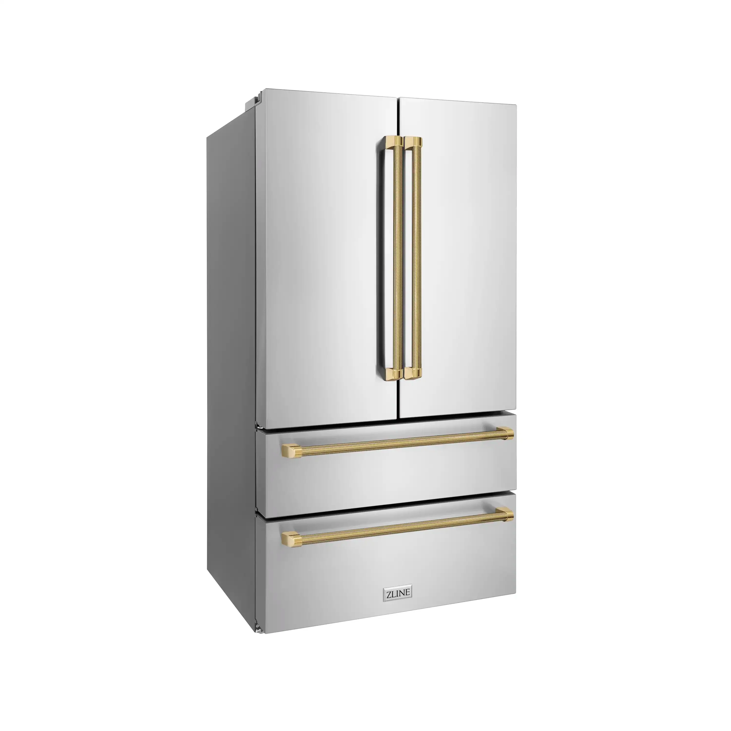 ZLINE Autograph 36-Inch Counter-Depth Refrigerator in Stainless Steel and Gold Helix Handles (RFMZ-36-KG) - Image 9