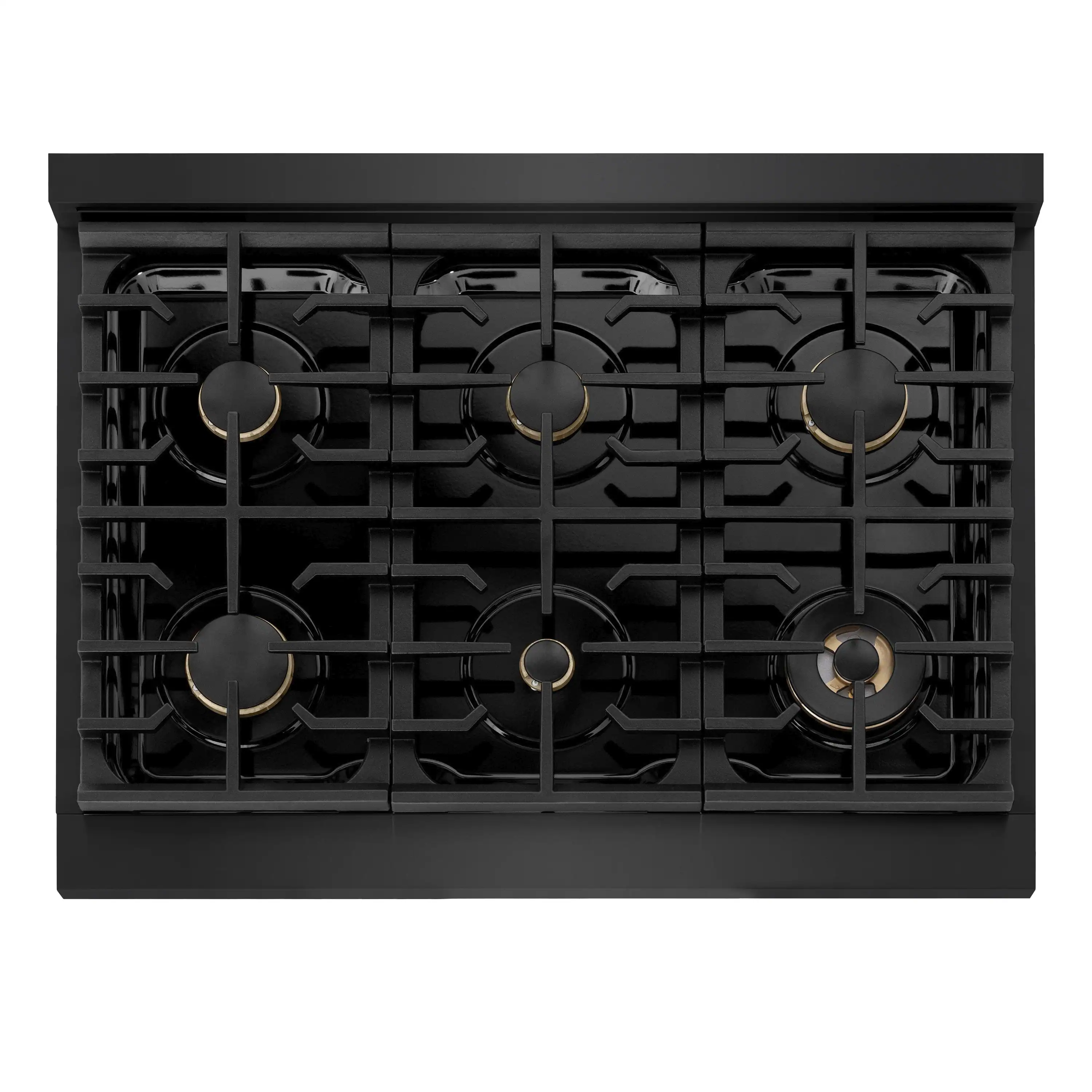 ZLINE Autograph 36-Inch Paramount Dual Fuel Range in Black Stainless Steel and Bronze Helix Handle (SDRBZ-36-KCB) - Image 5