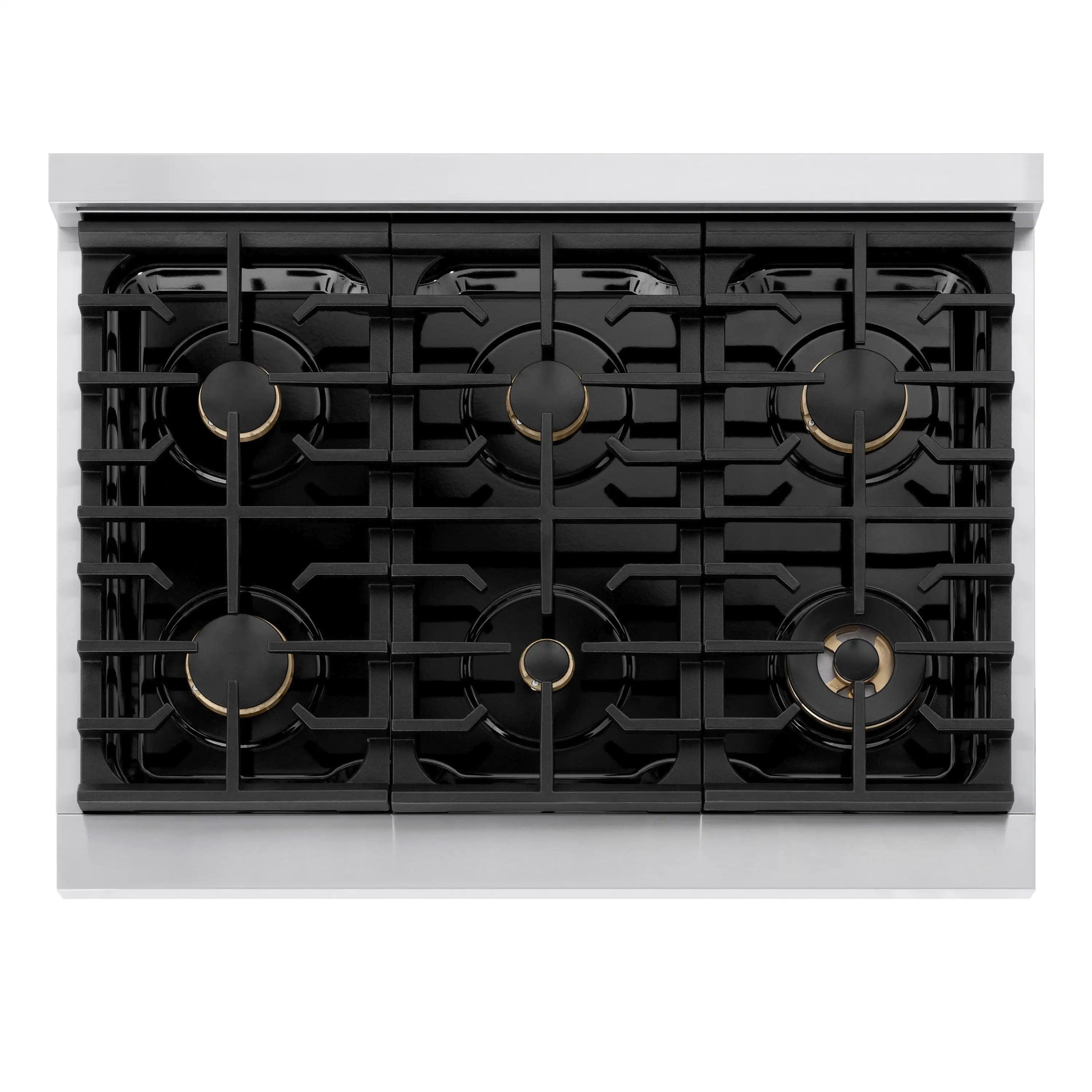 ZLINE Autograph 36-Inch Paramount Dual Fuel Range in Stainless Steel with Bronze Helix Handle (SDRZ-36-KCB) - Image 5