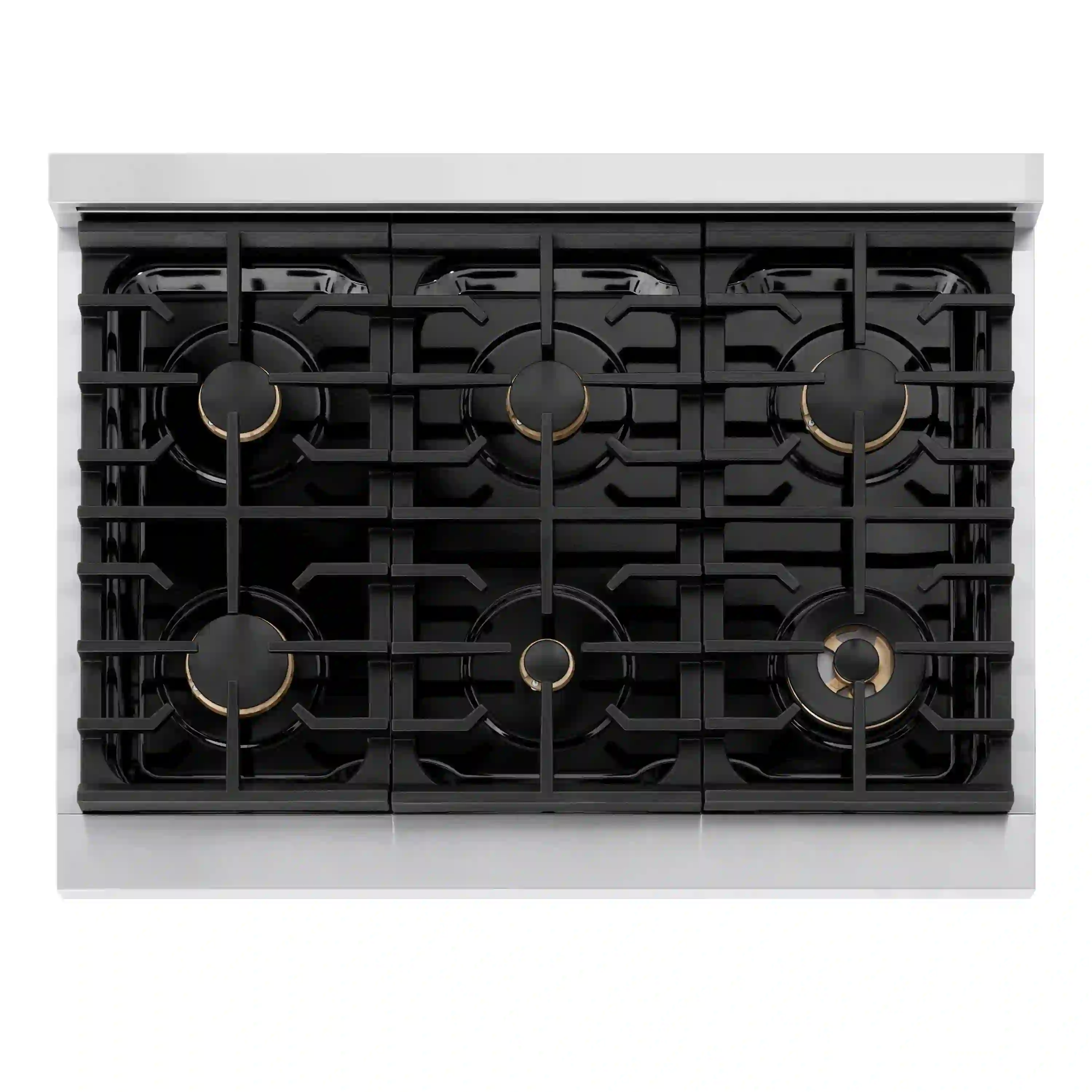 ZLINE Autograph 36-Inch Paramount Dual Fuel Range in Stainless Steel with Gold Helix Handle (SDRZ-36-KG) - Image 5