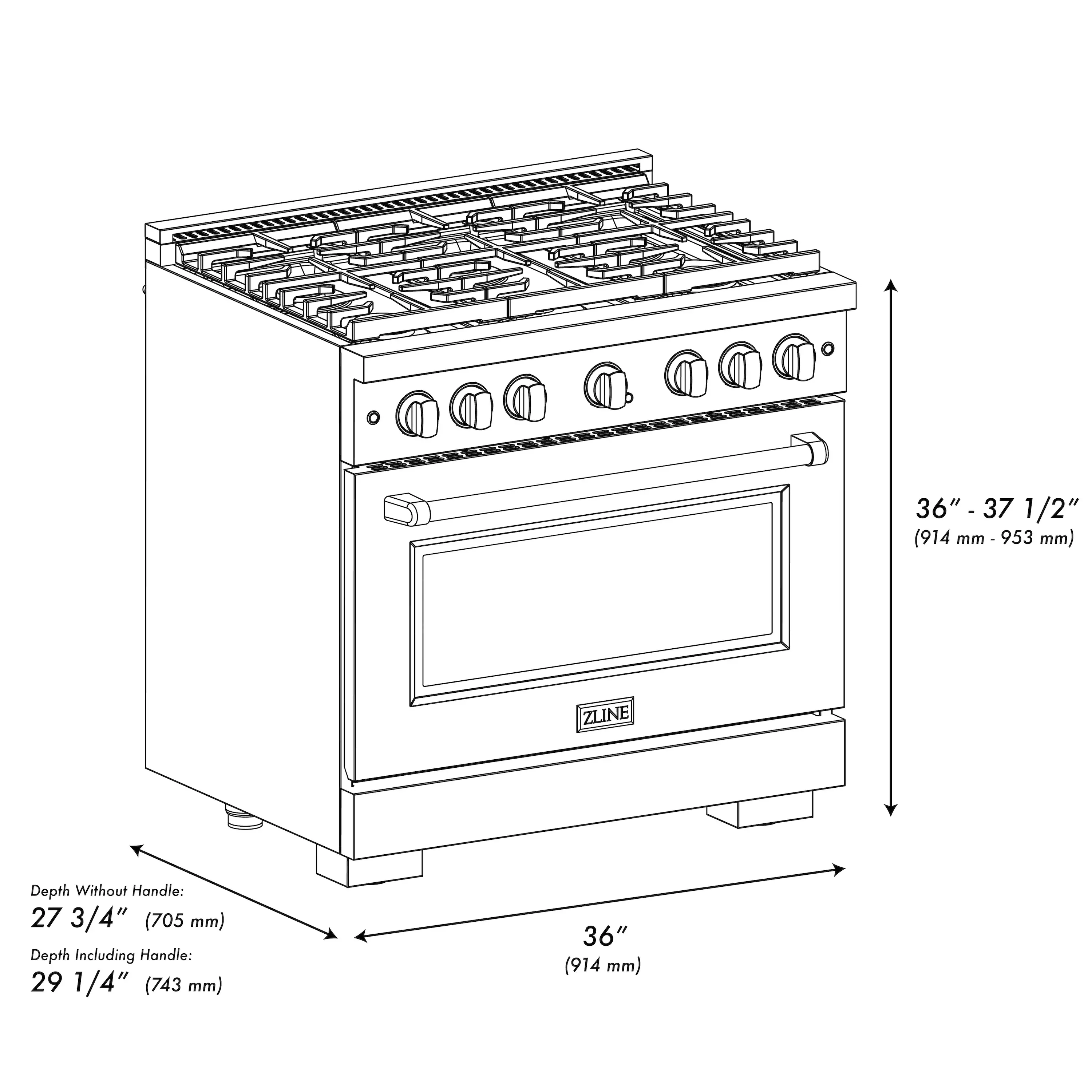 ZLINE Autograph 36-Inch Paramount Dual Fuel Range in Stainless Steel with Nickel Helix Handle (SDRZ-36-KPN) - Image 16