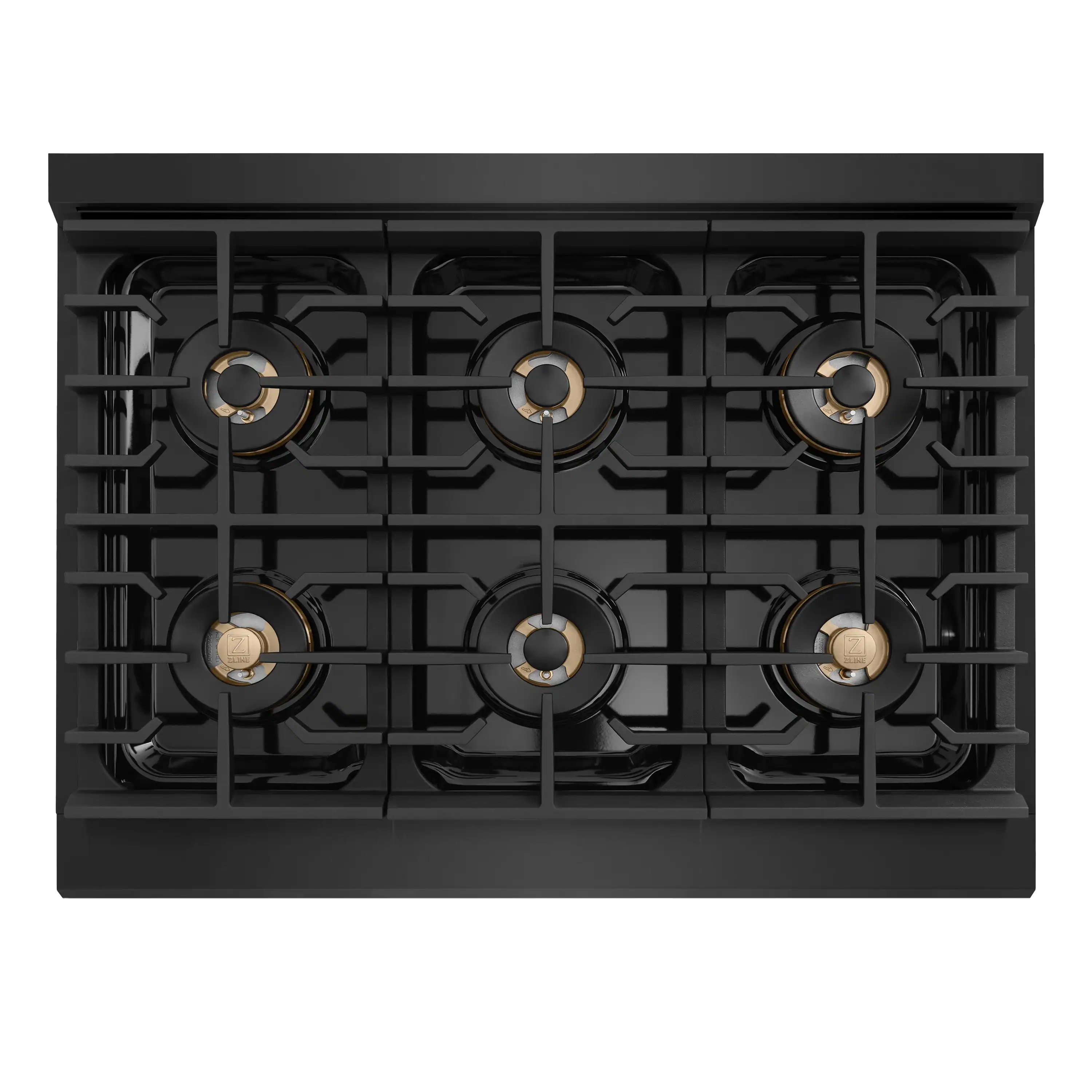 ZLINE Autograph 36-Inch Paramount DuoPro Dual Fuel Range in Black Stainless Steel with Champagne Helix Handle (PSDRBZ-36-KCB) - Image 5