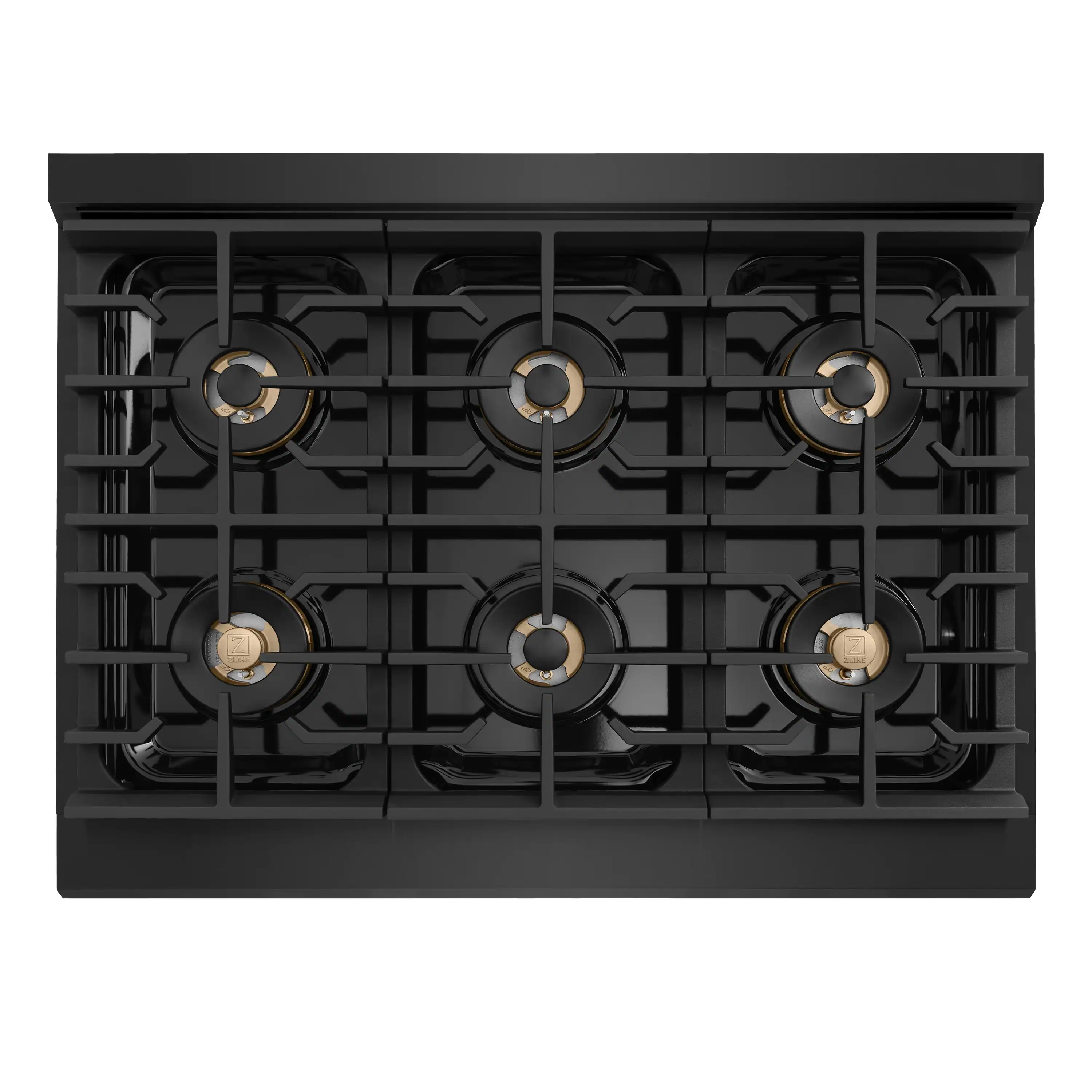 ZLINE Autograph 36 in. Paramount DuoPro Dual Fuel Range in Black Stainless Steel with Polished Gold Handle (PSDRBZ-36-KG) - Image 5