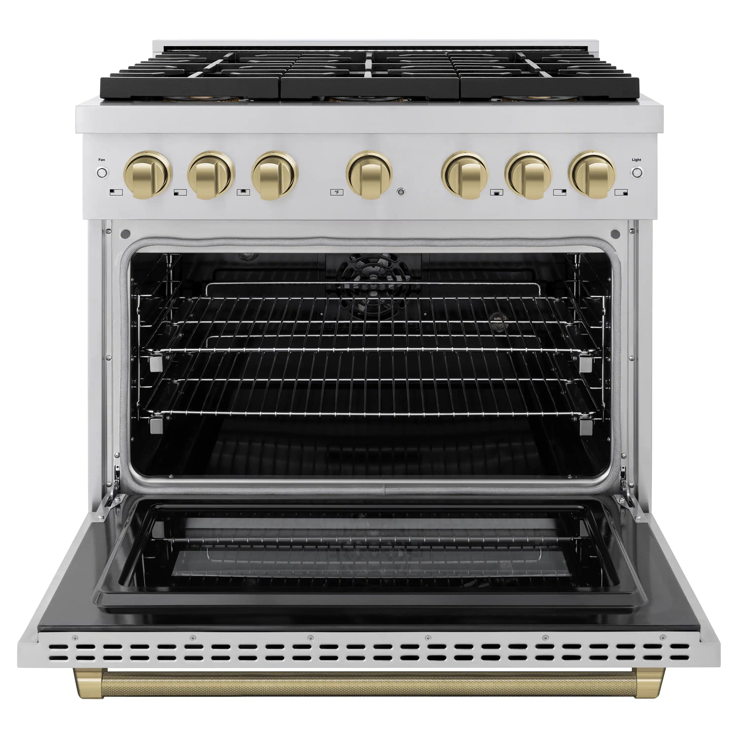 ZLINE Autograph 36-Inch Paramount DuoPro Dual Fuel Range in Stainless Steel with Bronze Helix Handle (PSDRZ-36-KCB) - Image 4