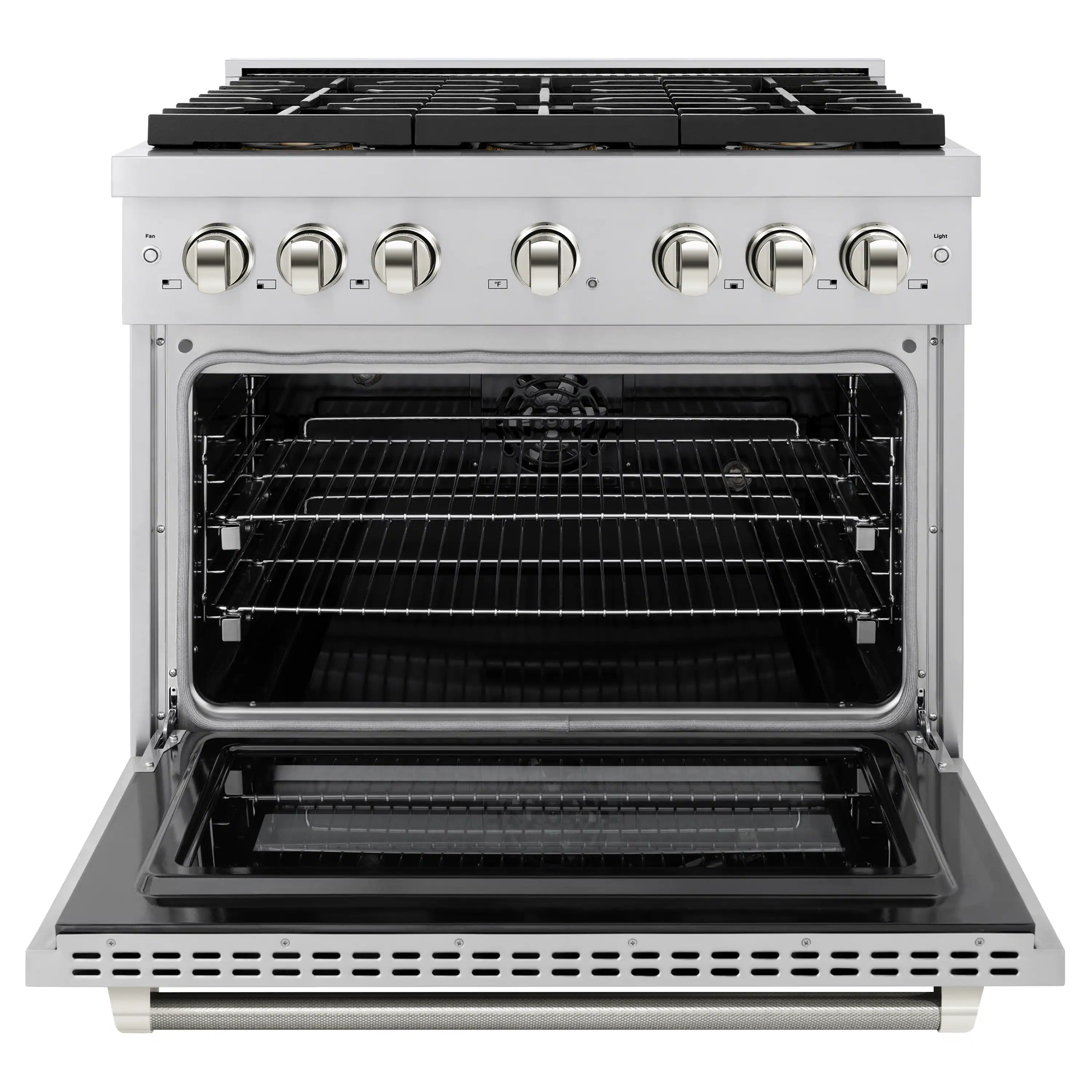 ZLINE Autograph 36-Inch Paramount DuoPro Dual Fuel Range in Stainless Steel with Nickel Helix Handle (PSDRZ-36-KPN) - Image 4