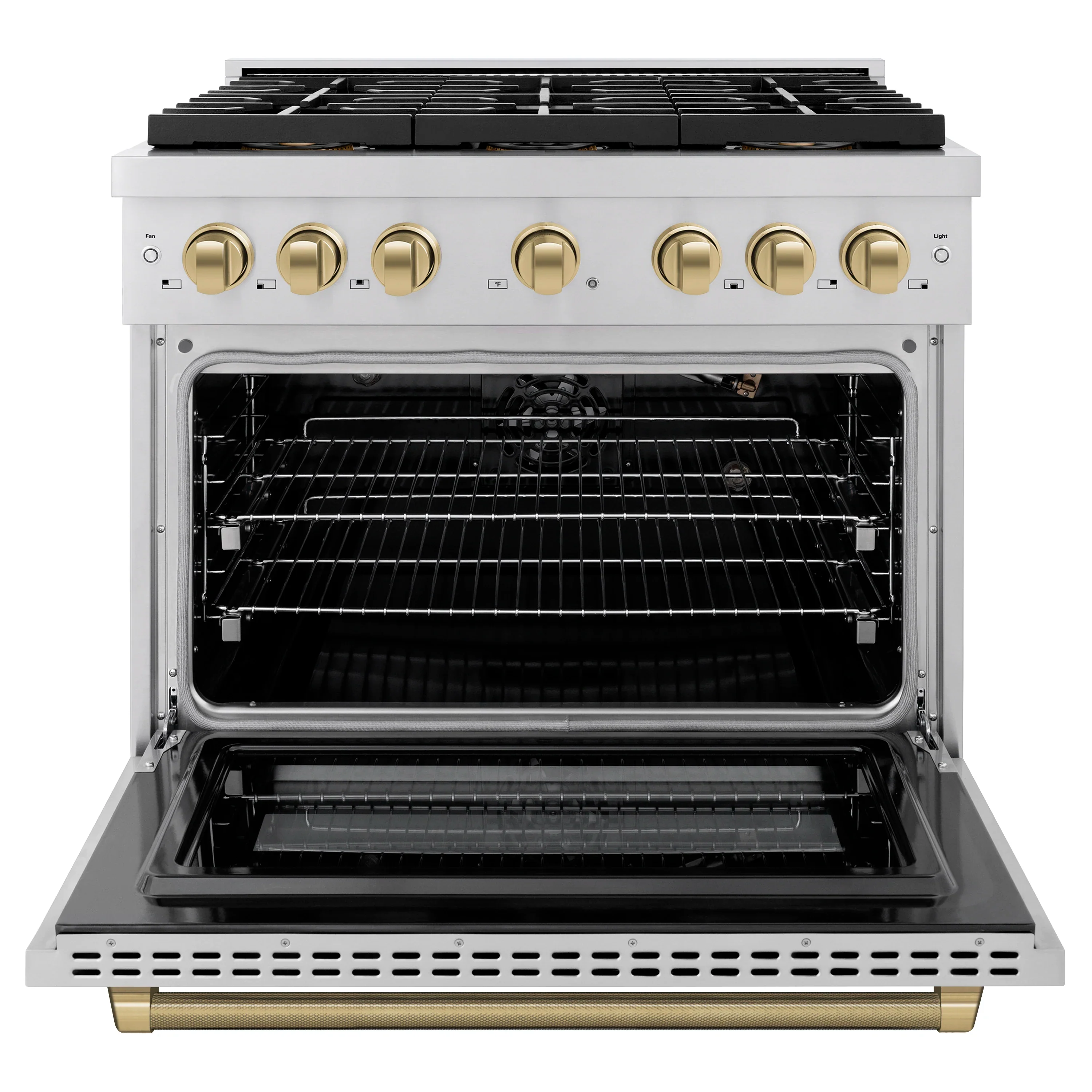 ZLINE Autograph 36-Inch Paramount DuoPro Gas Range in Stainless Steel with Bronze Helix Handle (PSGRZ-36-KCB) - Image 4
