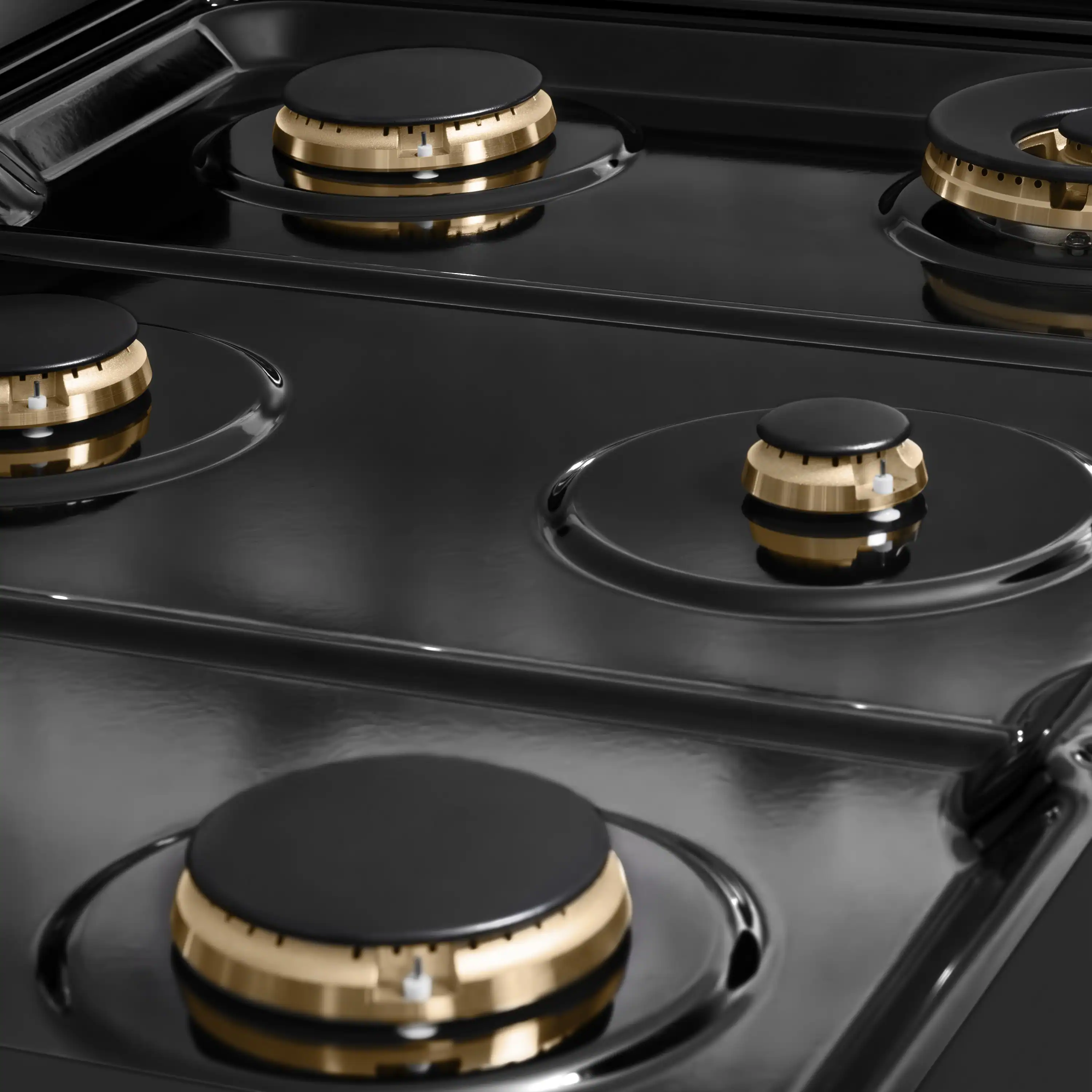 ZLINE Autograph 36-Inch Paramount Gas Range in Black Stainless Steel with Bronze Helix Handle (SGRBZ-36-KCB) - Image 7