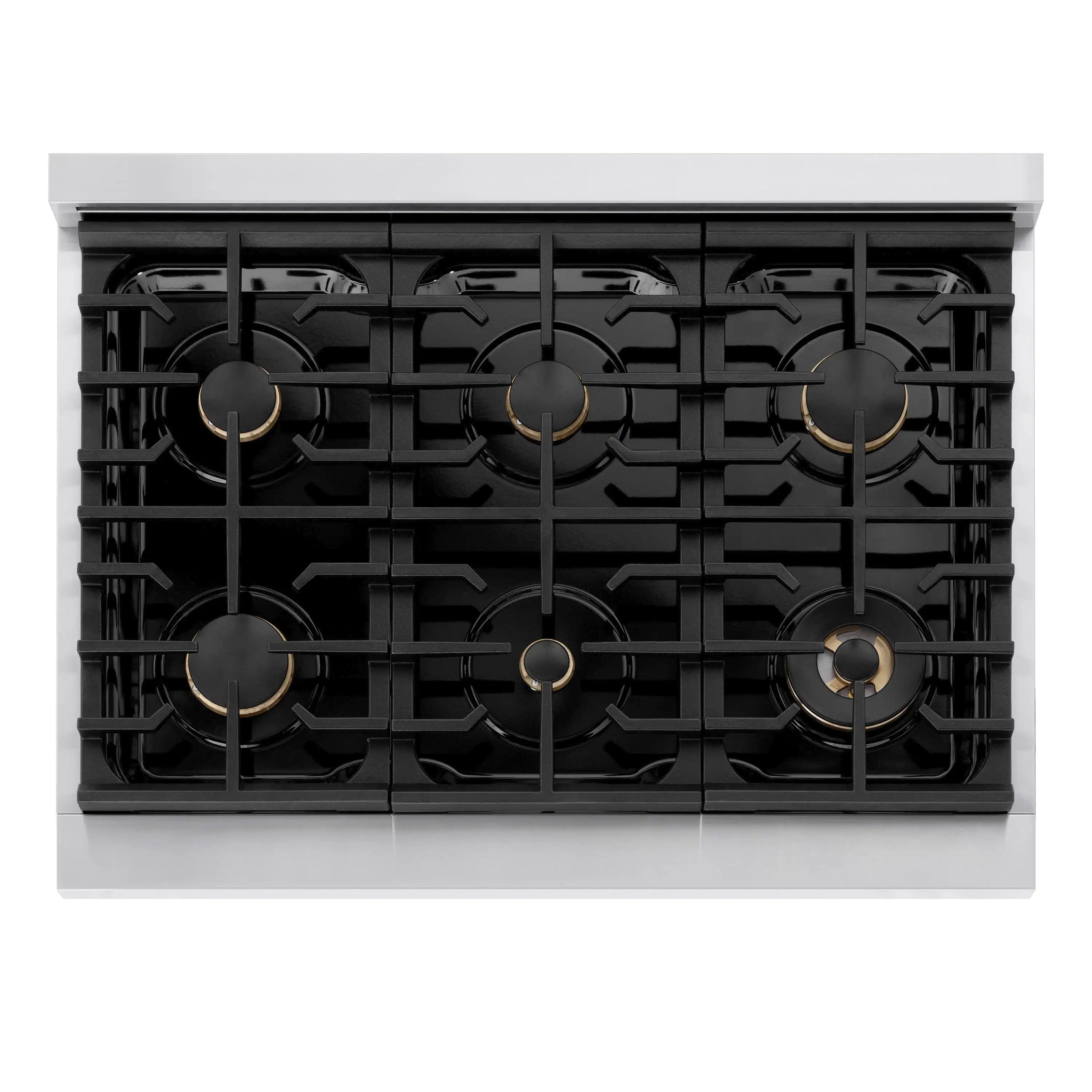 ZLINE Autograph 36-Inch Paramount Gas Range in Stainless Steel with Polished Nickel Helix Handle (SGRZ-36-KPN) - Image 6