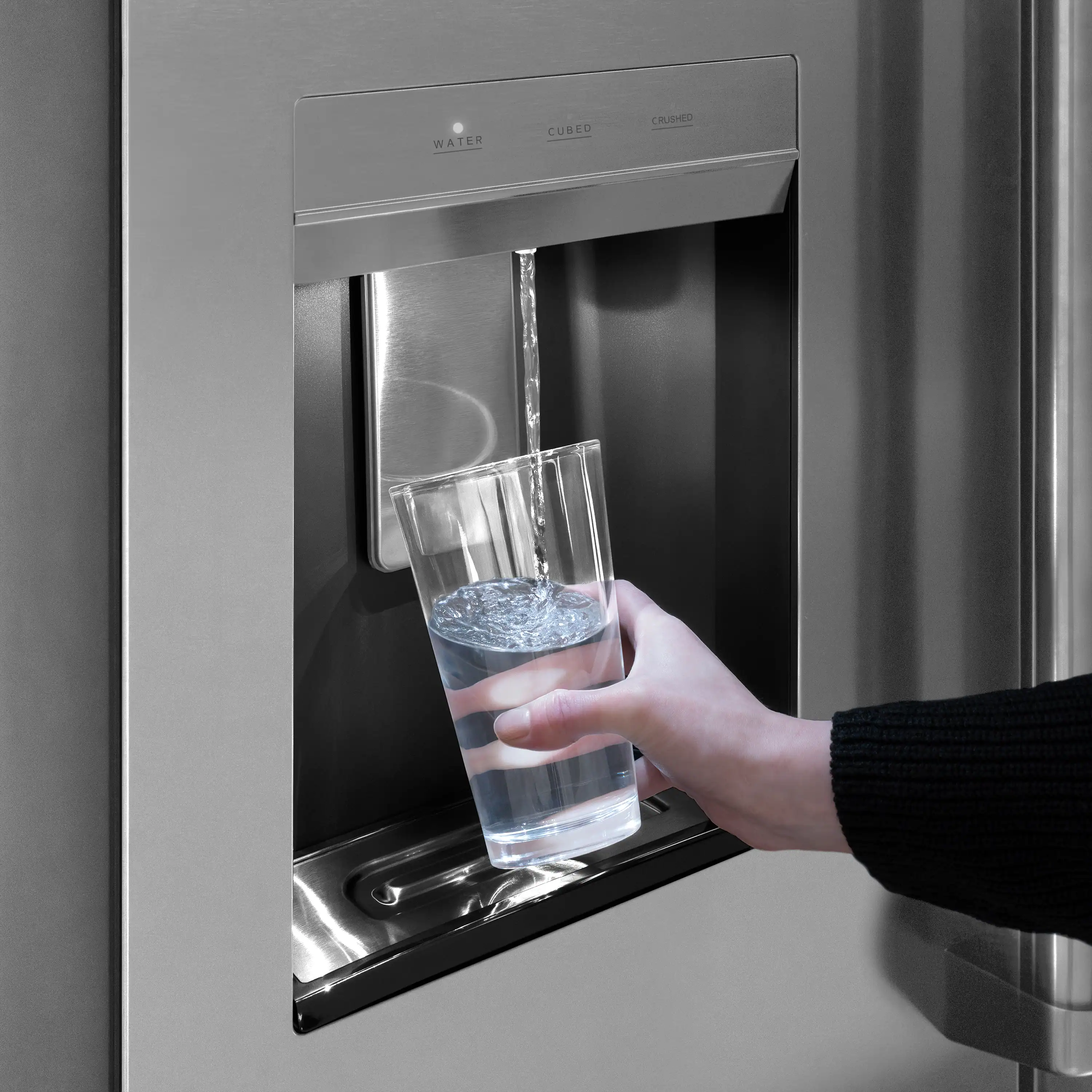 ZLINE Autograph 36-Inch Standard-Depth French Door Refigerator with External Water Dispenser & Dual Ice Maker in Stainless Steel with Gold Helix Handles (RSMZ-W-36-KG) - Image 11