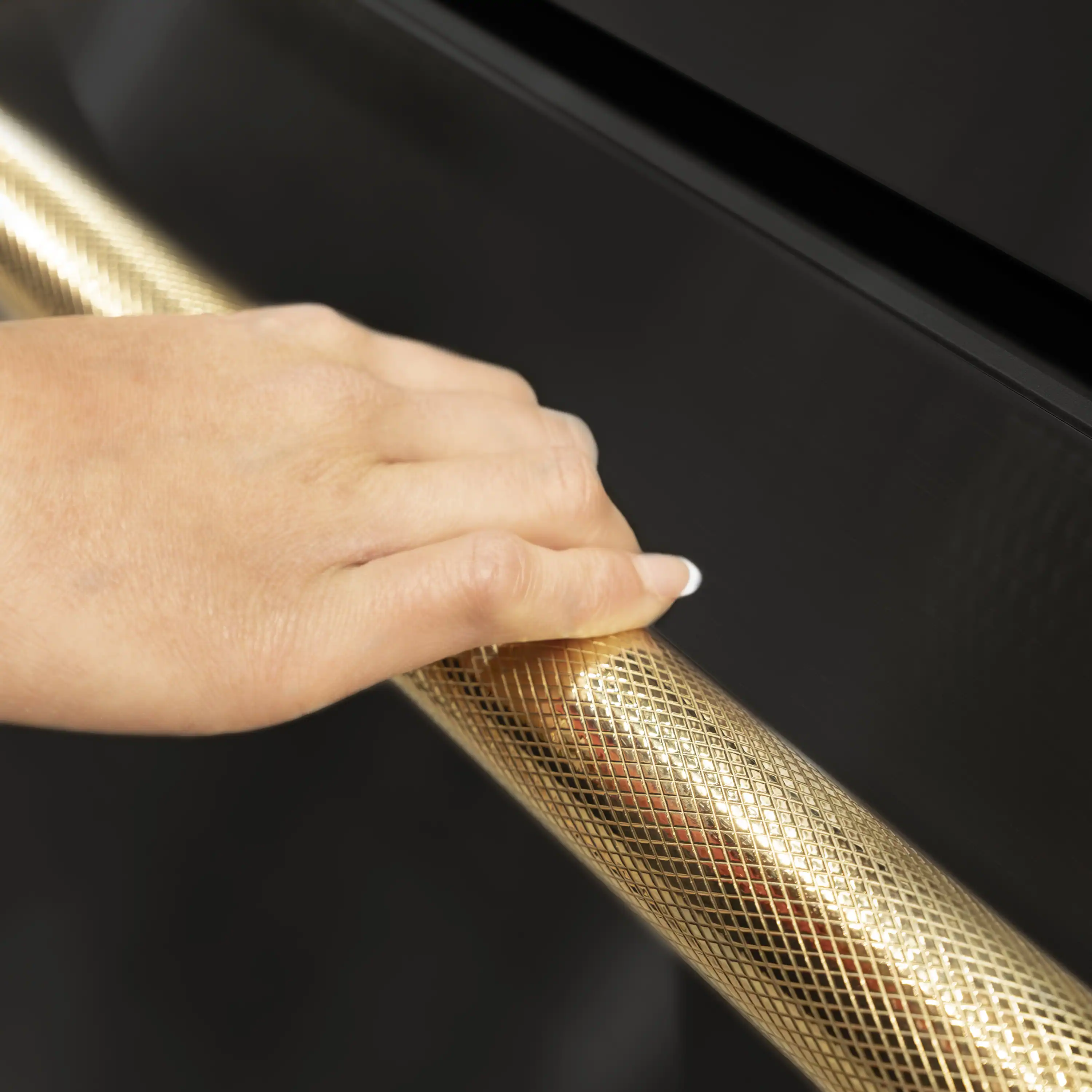 ZLINE Autograph 36-Inch Standard-Depth French Door Refrigerator with External Water Dispenser & Dual Ice Maker in Black Stainless Steel with Gold Helix Handles (RSMZ-W-36-BS-KG) - Image 14