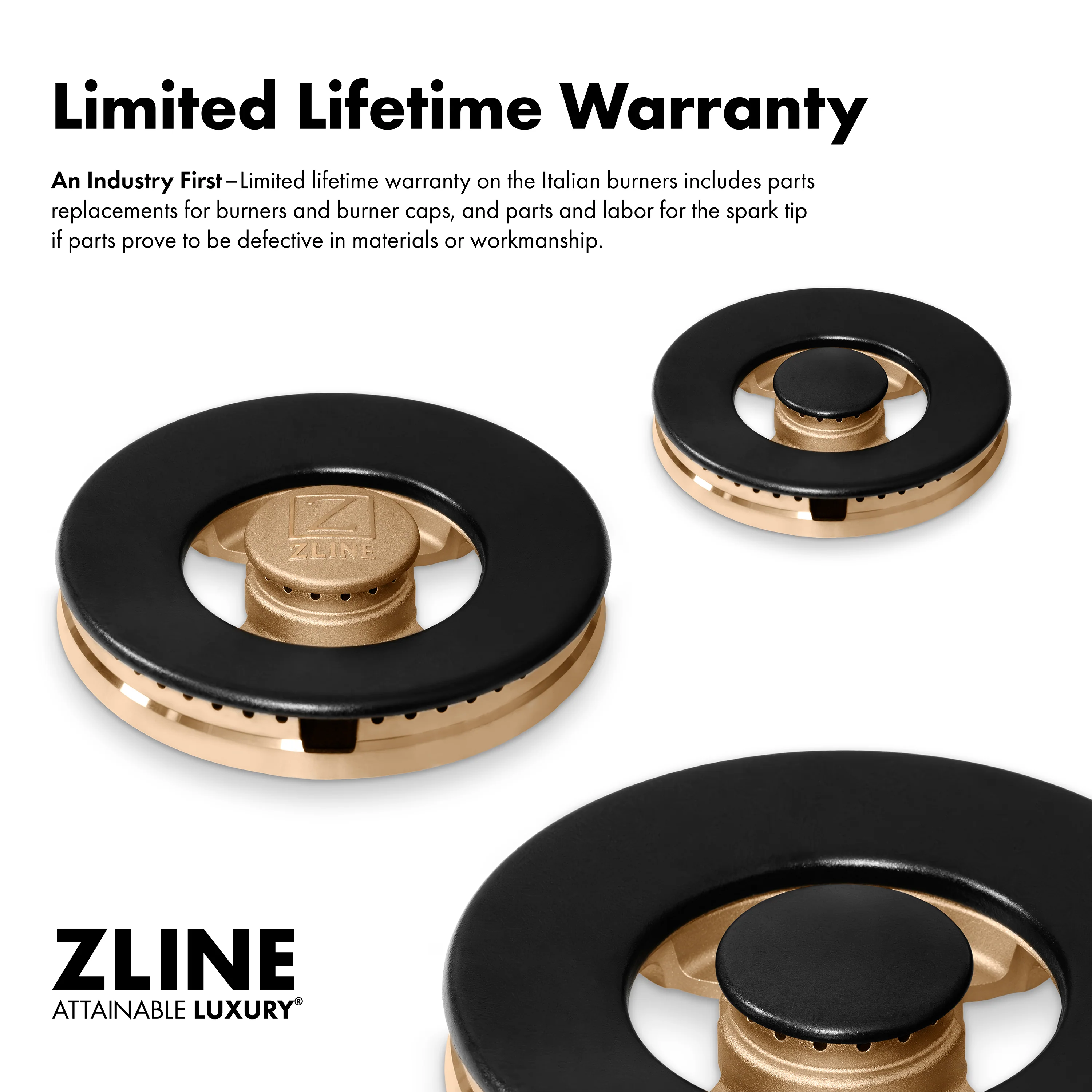 ZLINE Autograph 36-Inch 5.2 Cu. Ft. Paramount Dual Fuel Range with 6 Burner DuoPro Cooktop in Black Satin and Champagne Accents (PSDRBSZ-36-CB) - Image 12