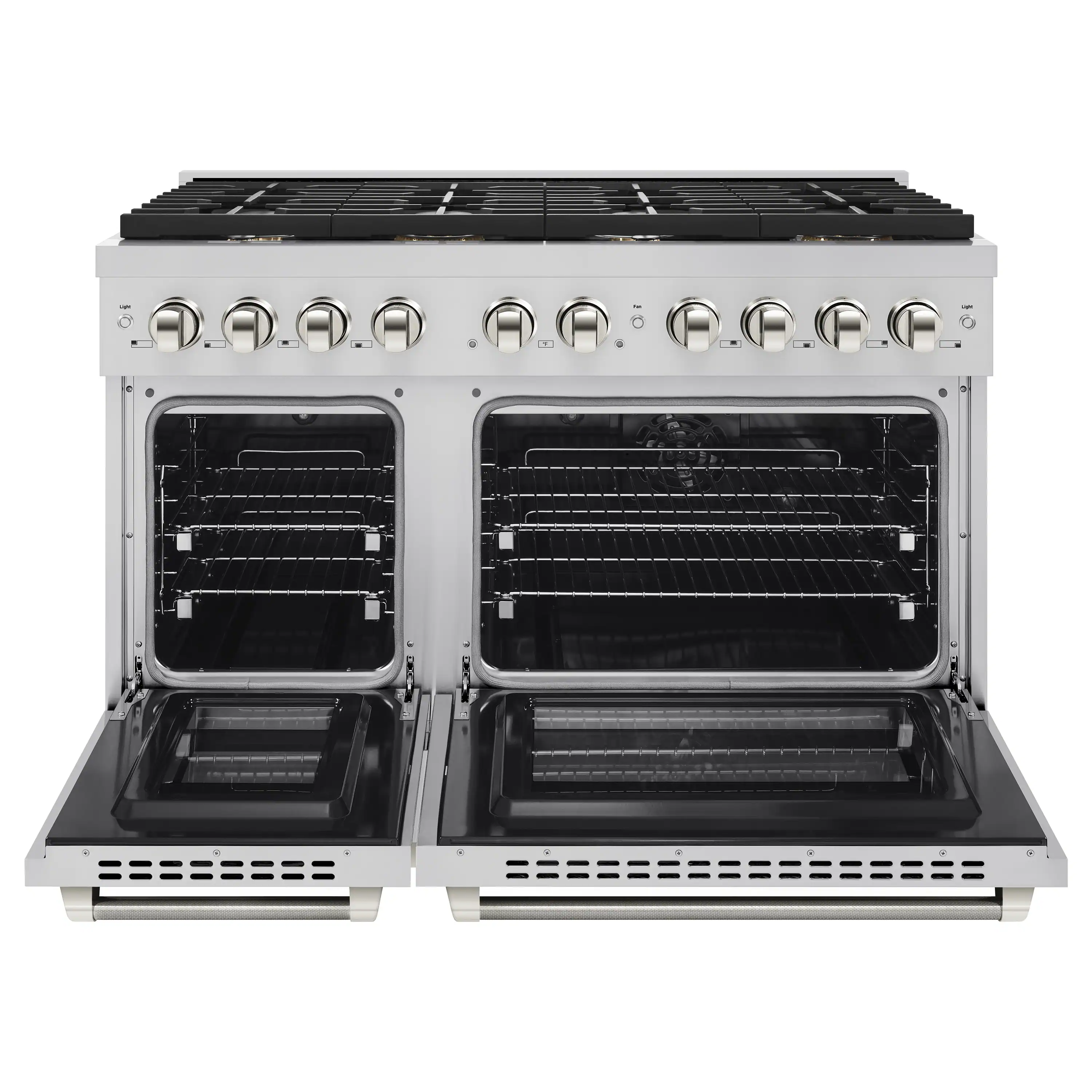 ZLINE Autograph 48-Inch Paramount Dual Fuel Range in Stainless Steel with Nickel Helix Handles (SDRZ-48-KPN) - Image 4