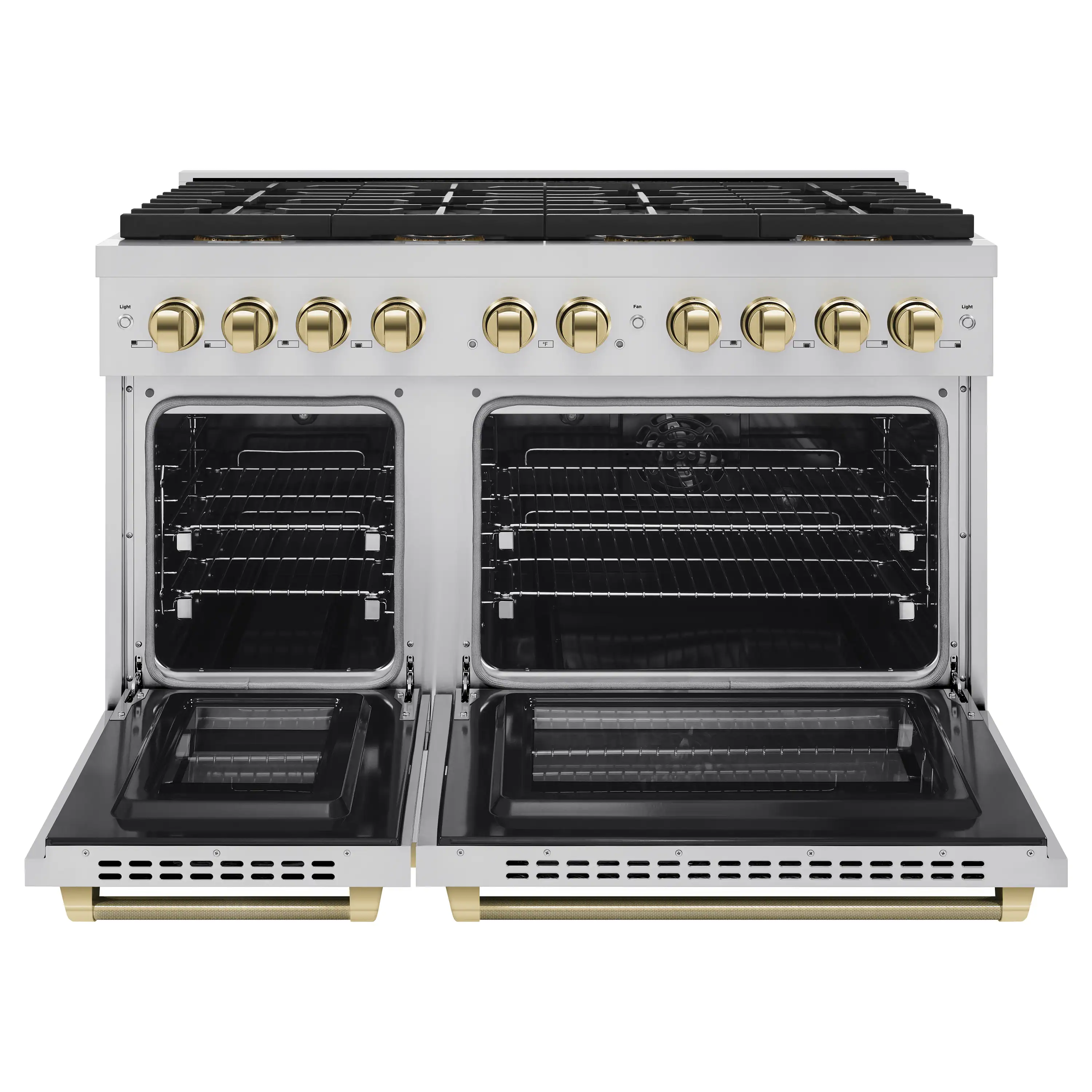 ZLINE Autograph 48-Inch Paramount DuoPro Dual Fuel Range in Stainless Steel with Gold Helix Handles (PSDRZ-48-KG) - Image 4