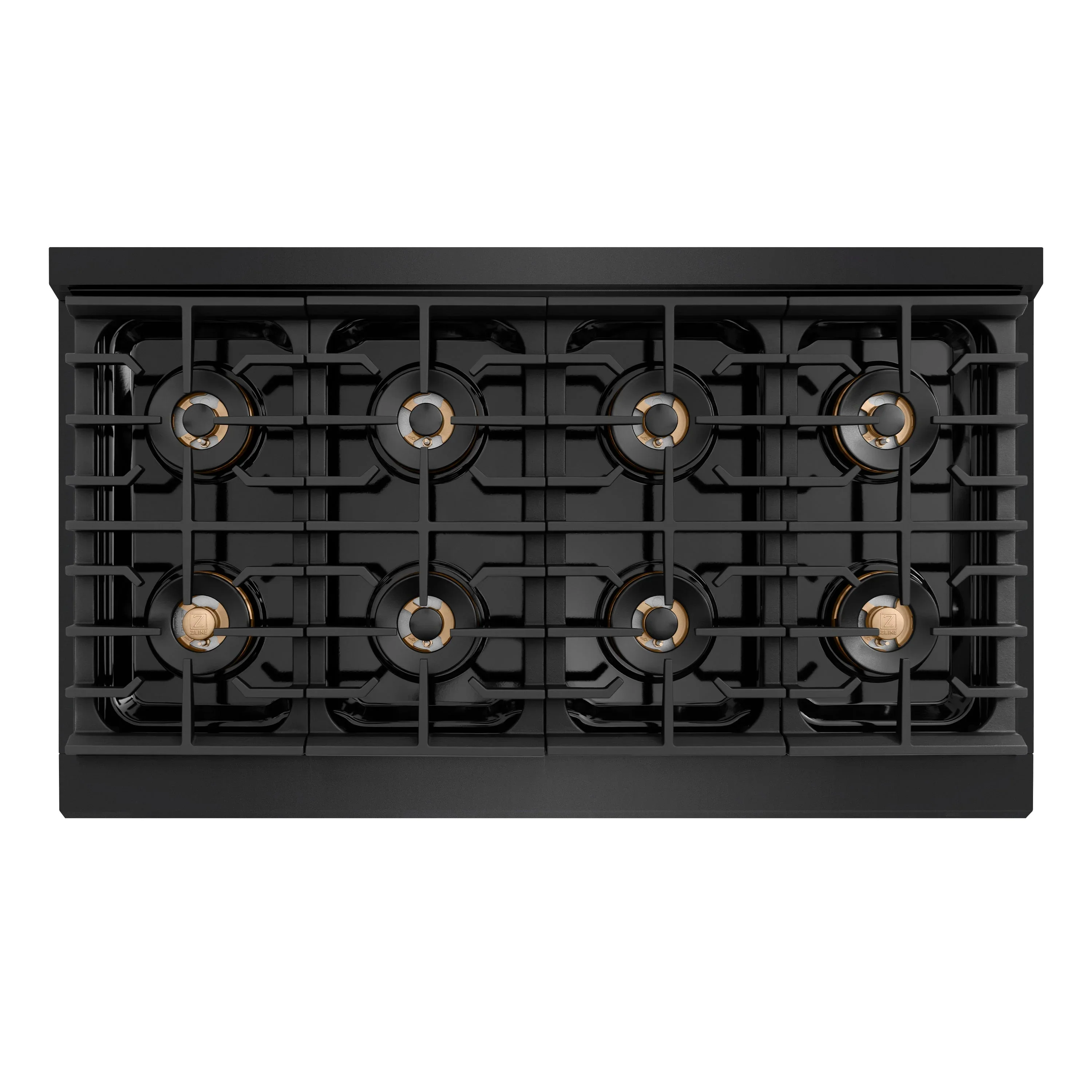 ZLINE Autograph 48-Inch Paramount DuoPro Gas Range in Black Stainless Steel with Polished Gold Helix Handles (PSGRBZ-48-KG) - Image 6