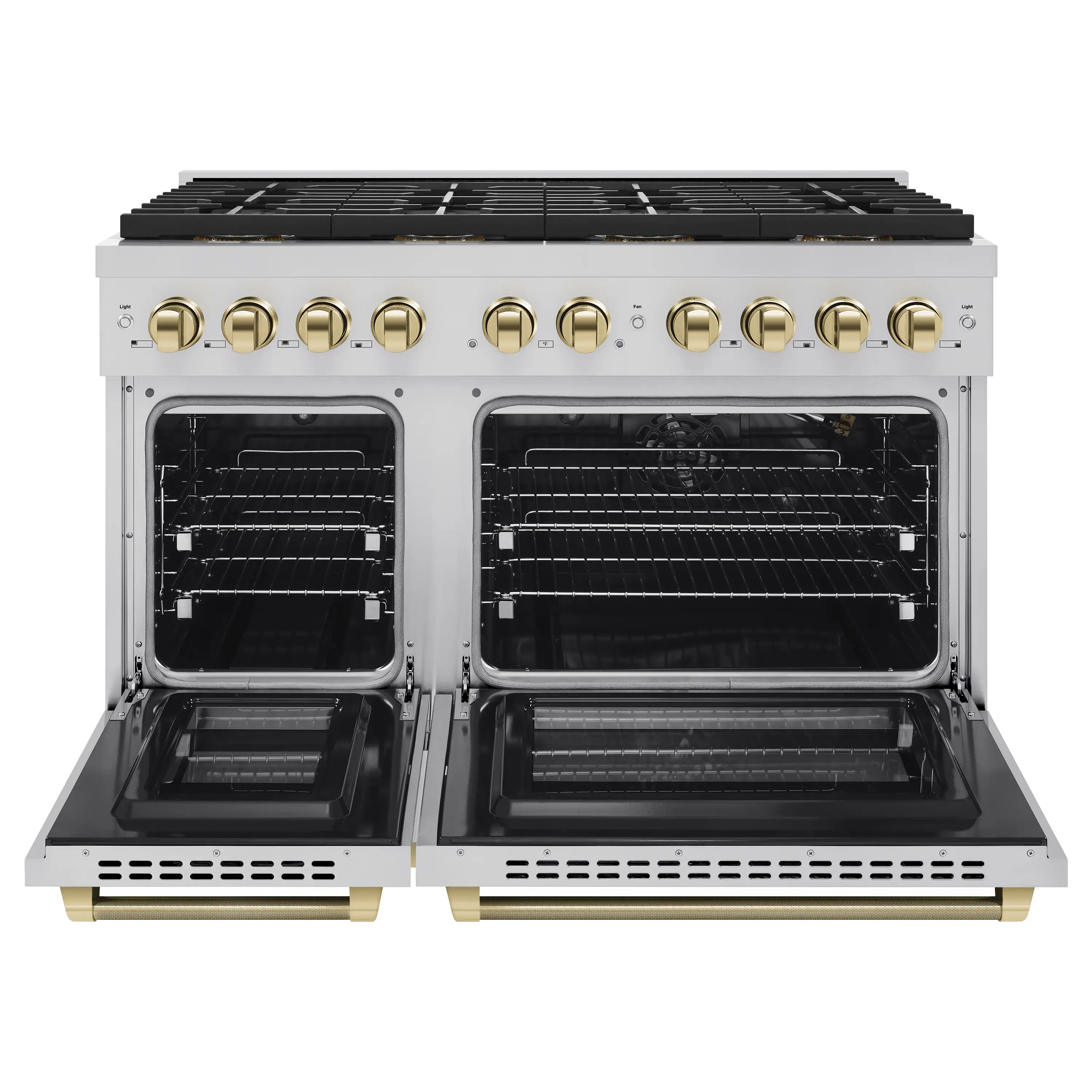 ZLINE Autograph 48-Inch Paramount DuoPro Gas Range in Stainless Steel with Gold Helix Handles (PSGRZ-48-KG) - Image 4