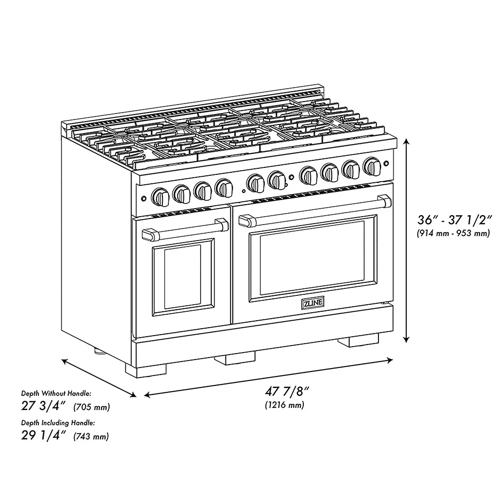 ZLINE Autograph 48-Inch Paramount DuoPro Gas Range in Stainless Steel with Nickel Helix Handles (PSGRZ-48-KPN) - Image 23
