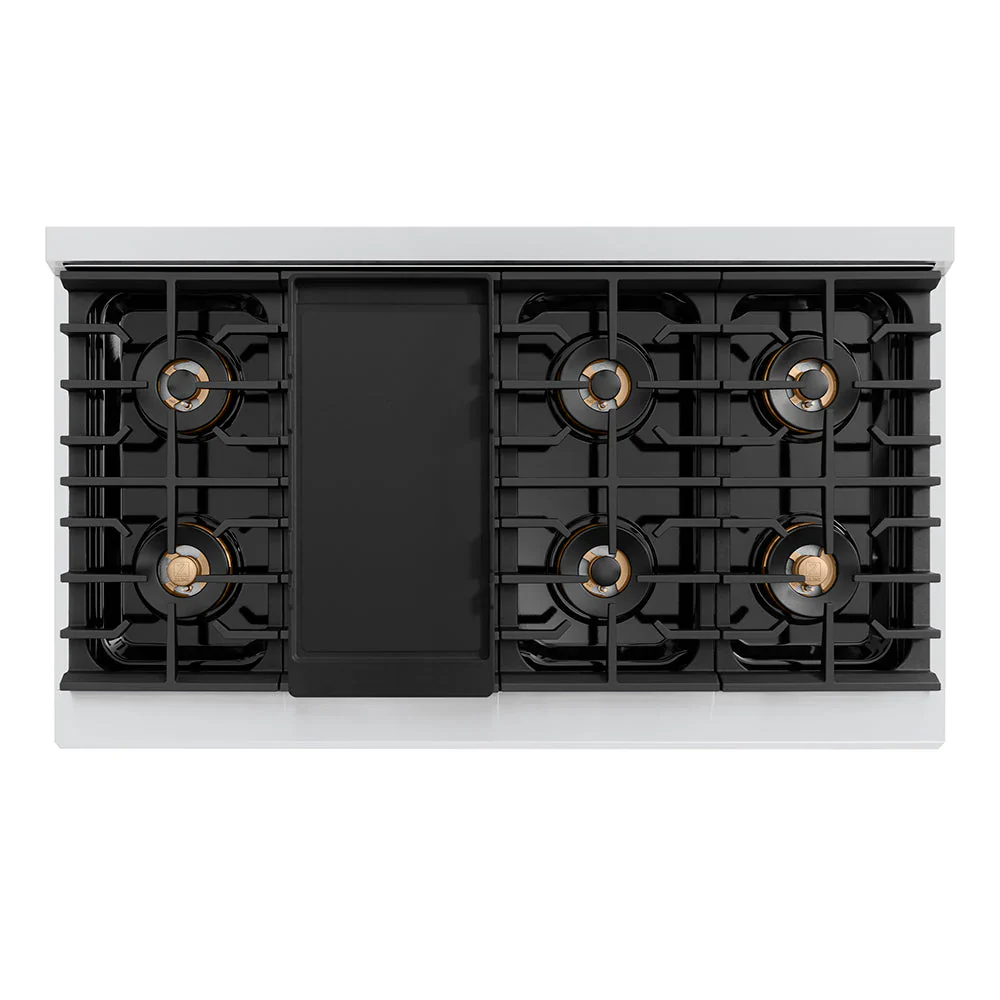 ZLINE Autograph 48-Inch Paramount DuoPro Gas Range in Stainless Steel with Nickel Helix Handles (PSGRZ-48-KPN) - Image 5