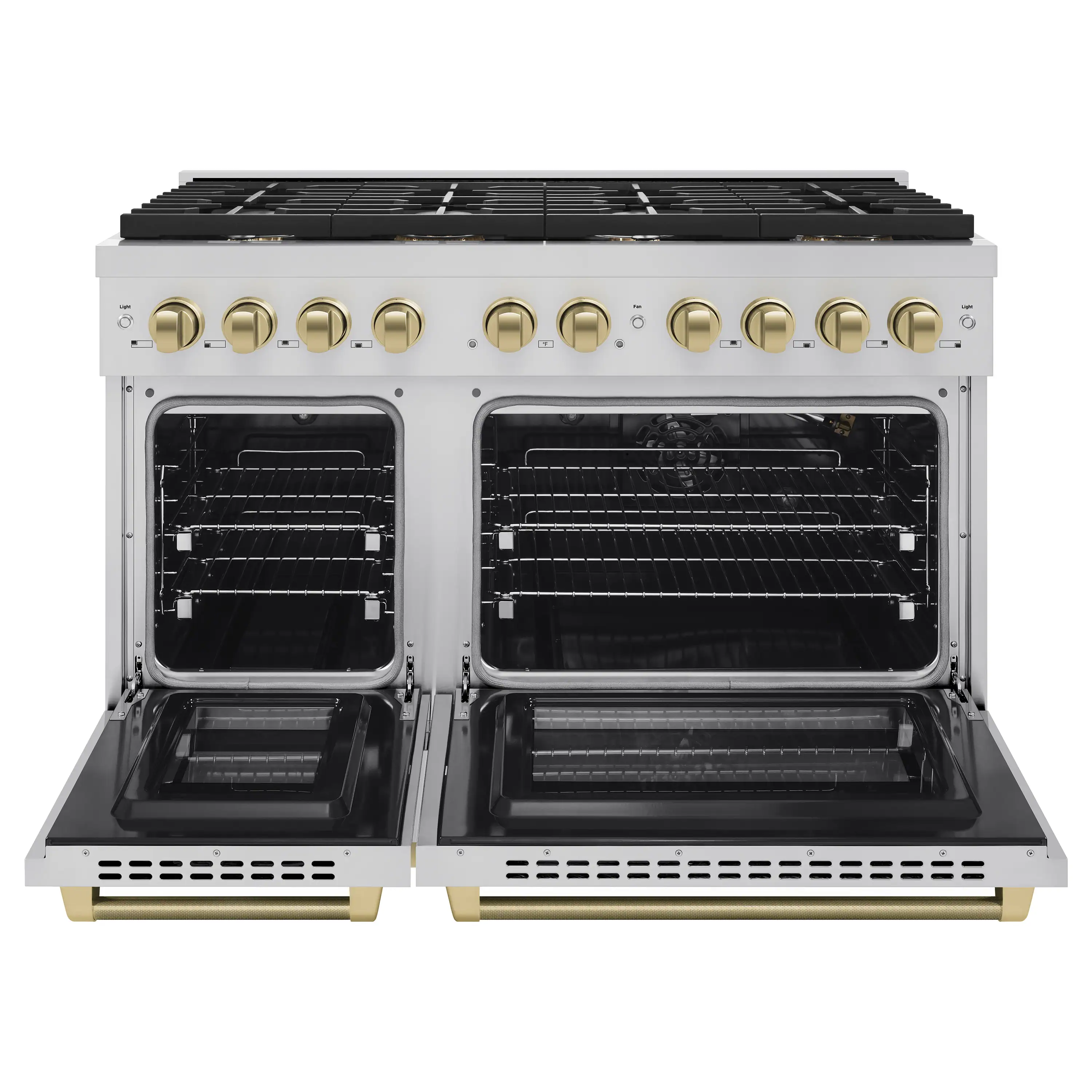 ZLINE Autograph 48-Inch Paramount Gas Range in Stainless Steel with Champagne Bronze Helix Handles (SGRZ-48-KCB) - Image 4