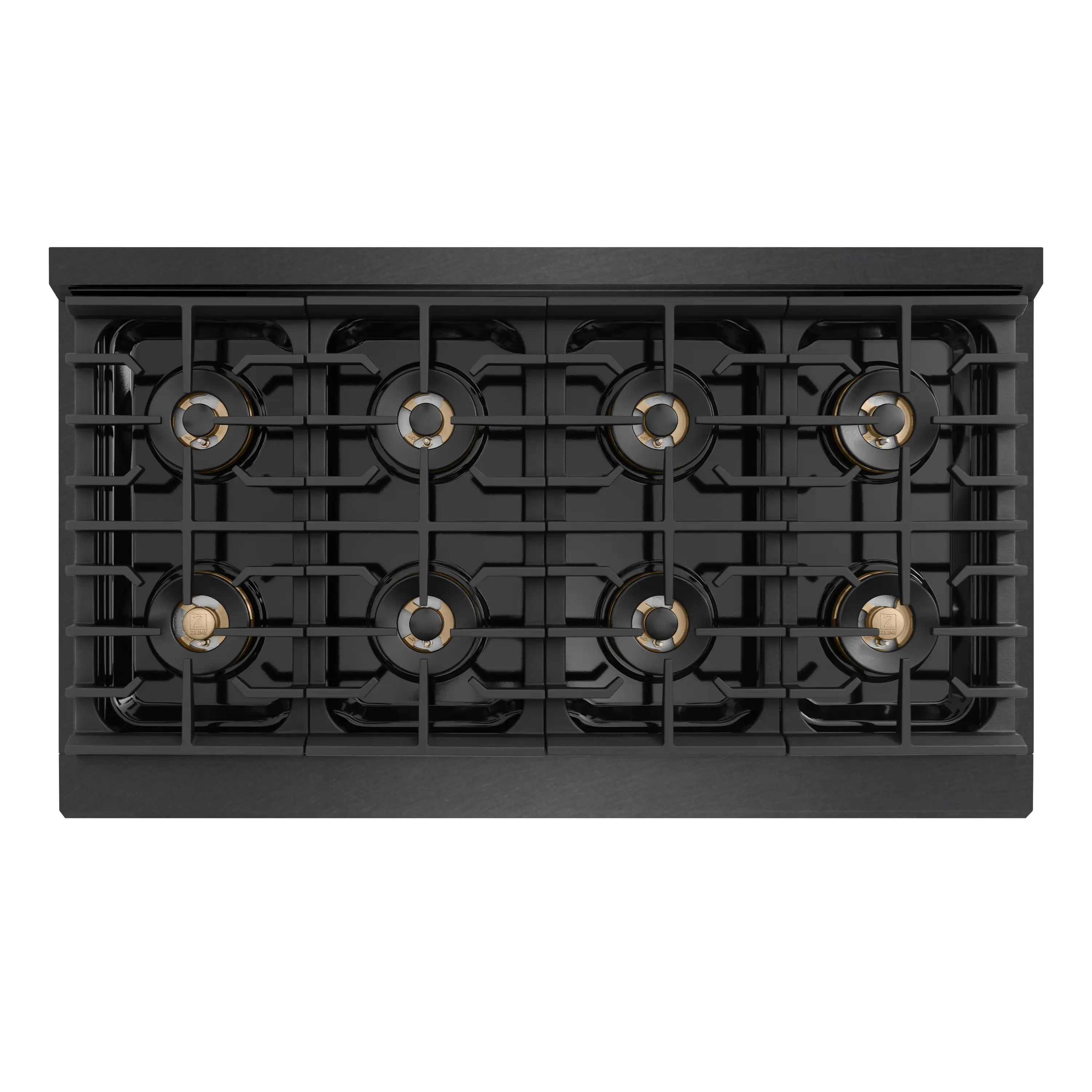 ZLINE Autograph 48-Inch 6.7 Cu. Ft. Paramount Dual Fuel Range with 8 Burner DuoPro Cooktop in Black Satin and Gold Accents (PSDRBSZ-48-G) - Image 4