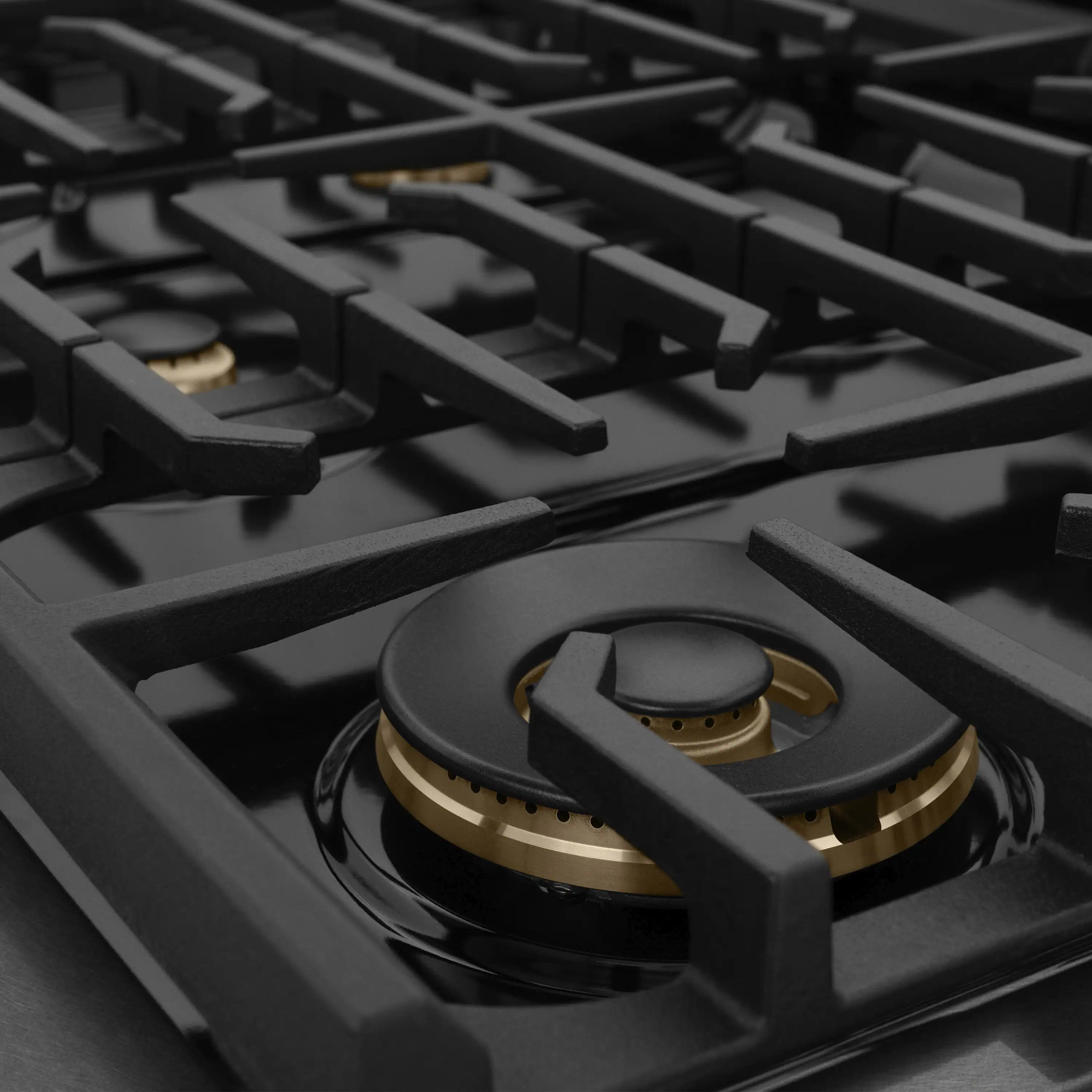 ZLINE Autograph 48-Inch 6.7 Cu. Ft. Paramount Dual Fuel Range with 8 Burner Gas Cooktop in Black Satin and Gold Accents (SDRBSZ-48-G) - Image 5