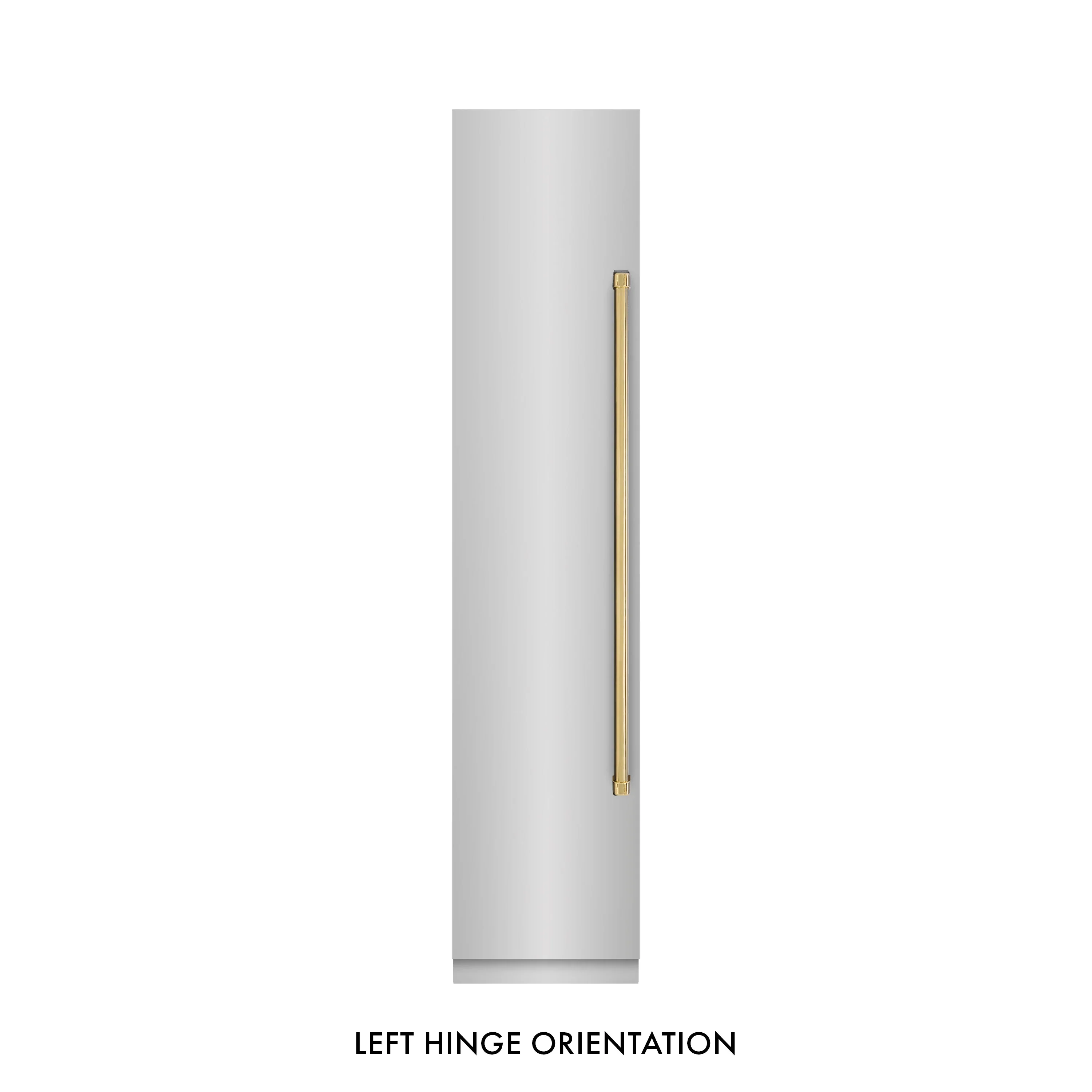 ZLINE Autograph Edition 18-Inch 8.6 Cu. Ft. Left Hinge Column Freezer in Stainless Steel with Graphite Gray Interior and Polished Gold Accents (RCFVLZ-30418-G) - Image 3