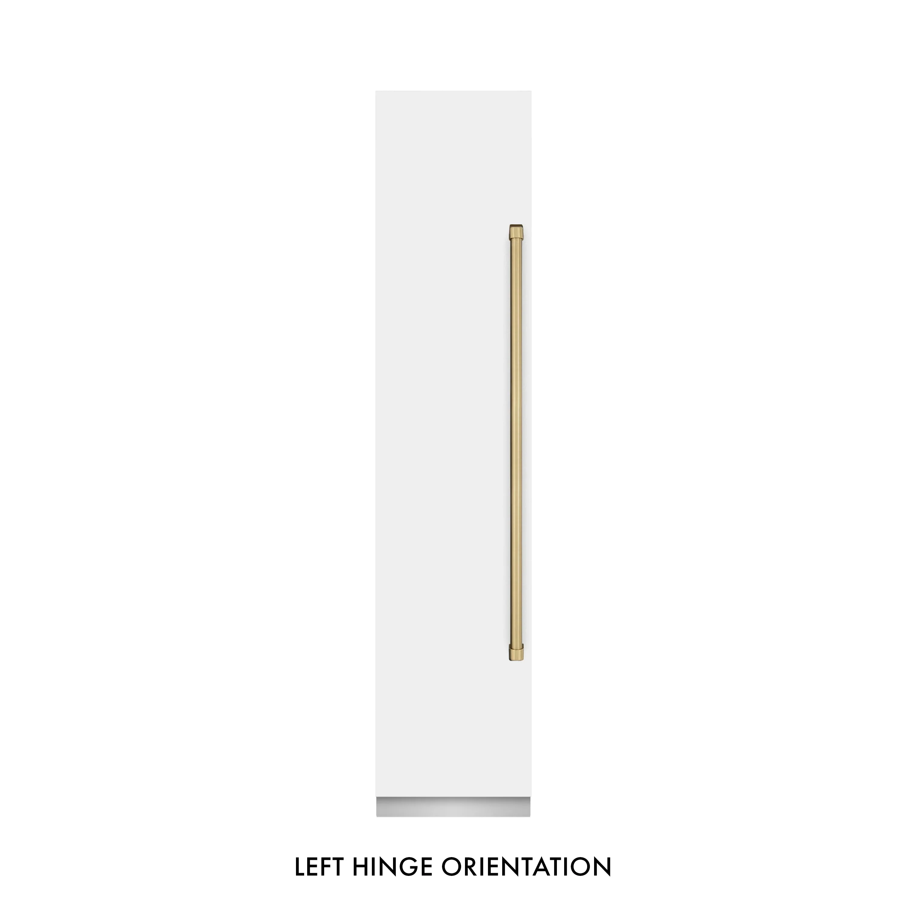 ZLINE Autograph Edition 18-Inch 8.6 Cu. Ft. Left Hinge Column Freezer in White Matte with Graphite Gray Interior and Champagne Bronze Accents (RCFVLZ-WM-18-CB) - Image 3